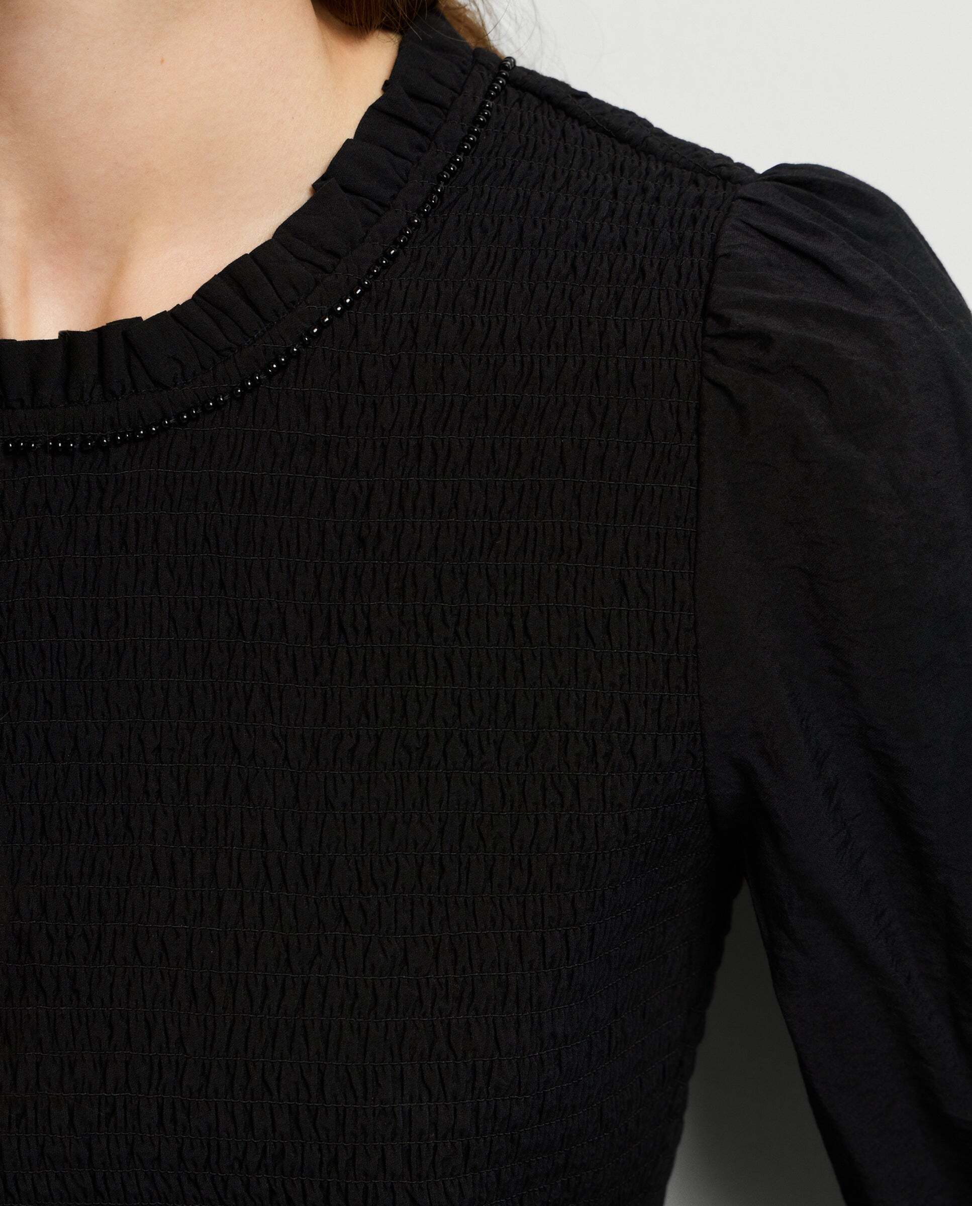 Vestido de mujer corto detalles fruncidos - Pepe Jeans - Negro Negro-4