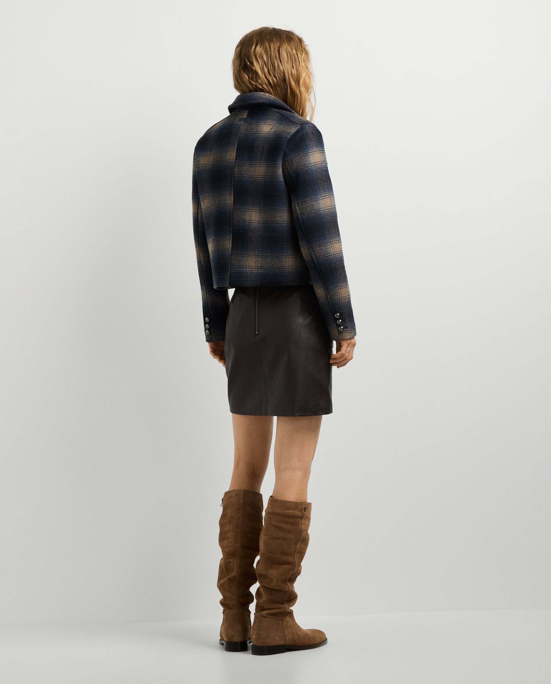 Chaqueta de mujer tipo americana de cuadros - Pepe Jeans - Azul oscuro Azul oscuro-3