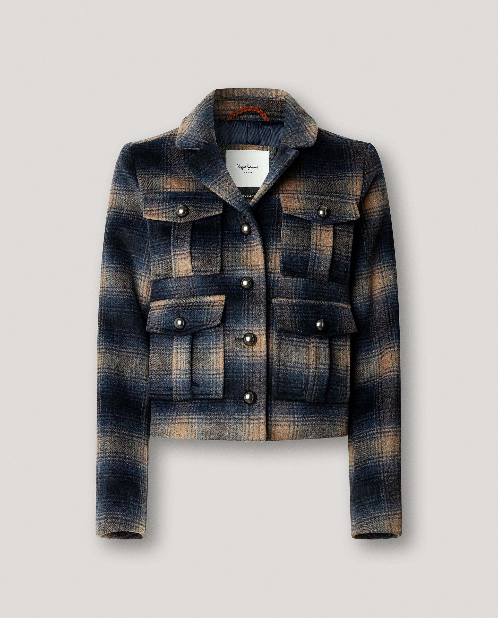 Chaqueta de mujer tipo americana de cuadros - Pepe Jeans - Azul oscuro Azul oscuro-6