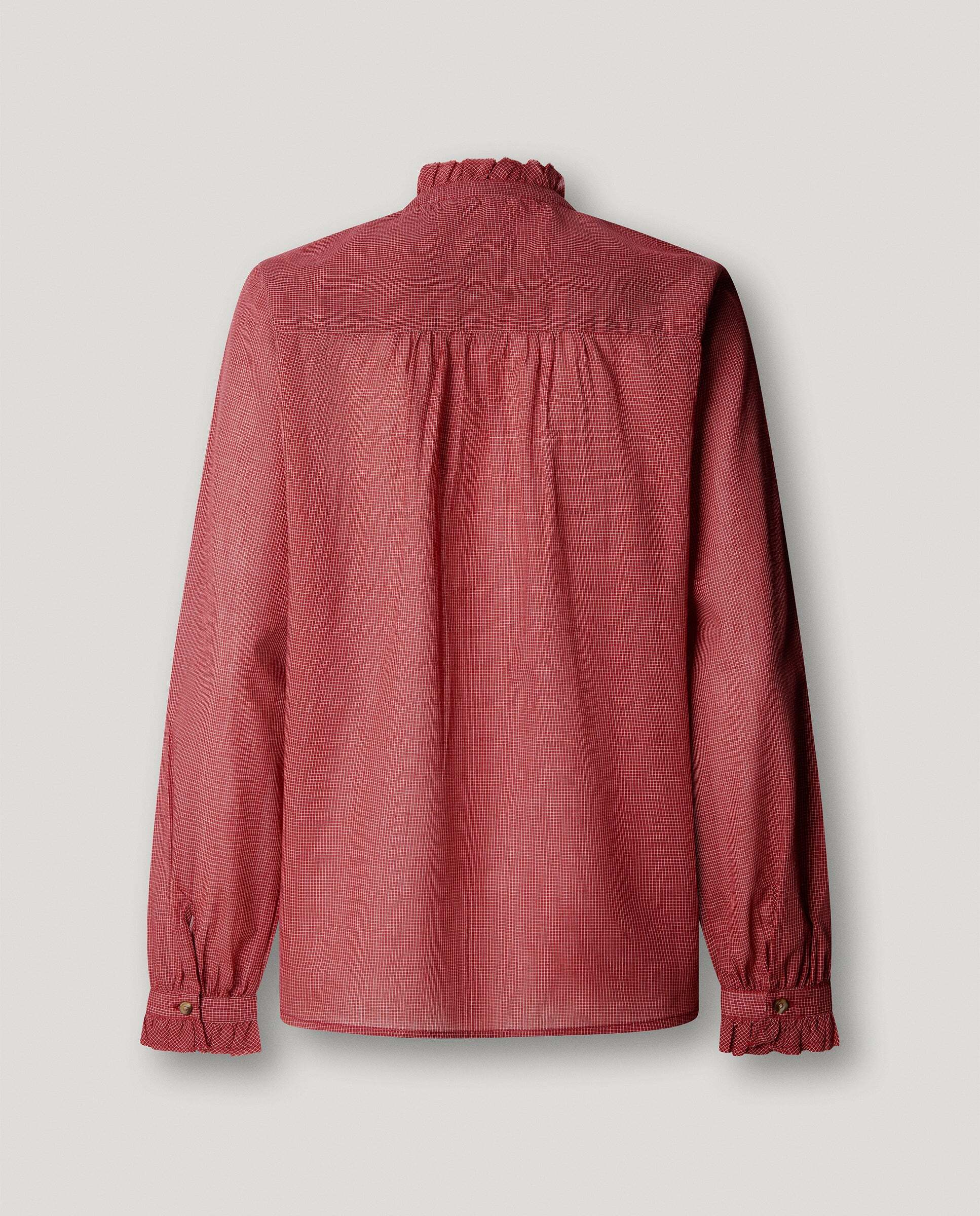 Blusa de mujer de cuadros cuello mao - Pepe Jeans - Rojo Rojo-5