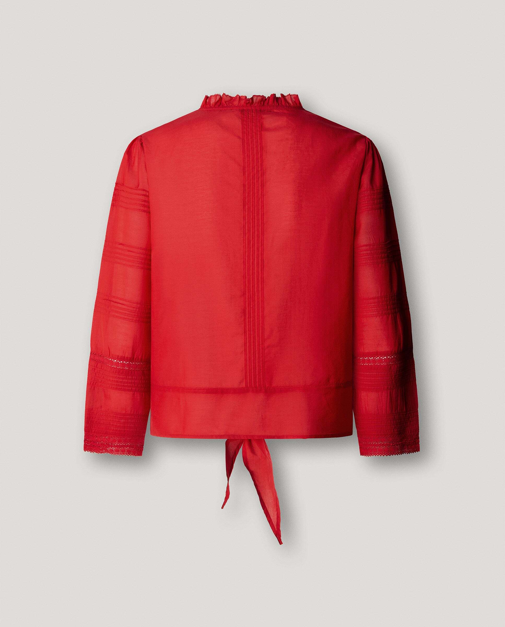 Blusa de mujer fluida con pliegues - Pepe Jeans - Rojo Rojo-5
