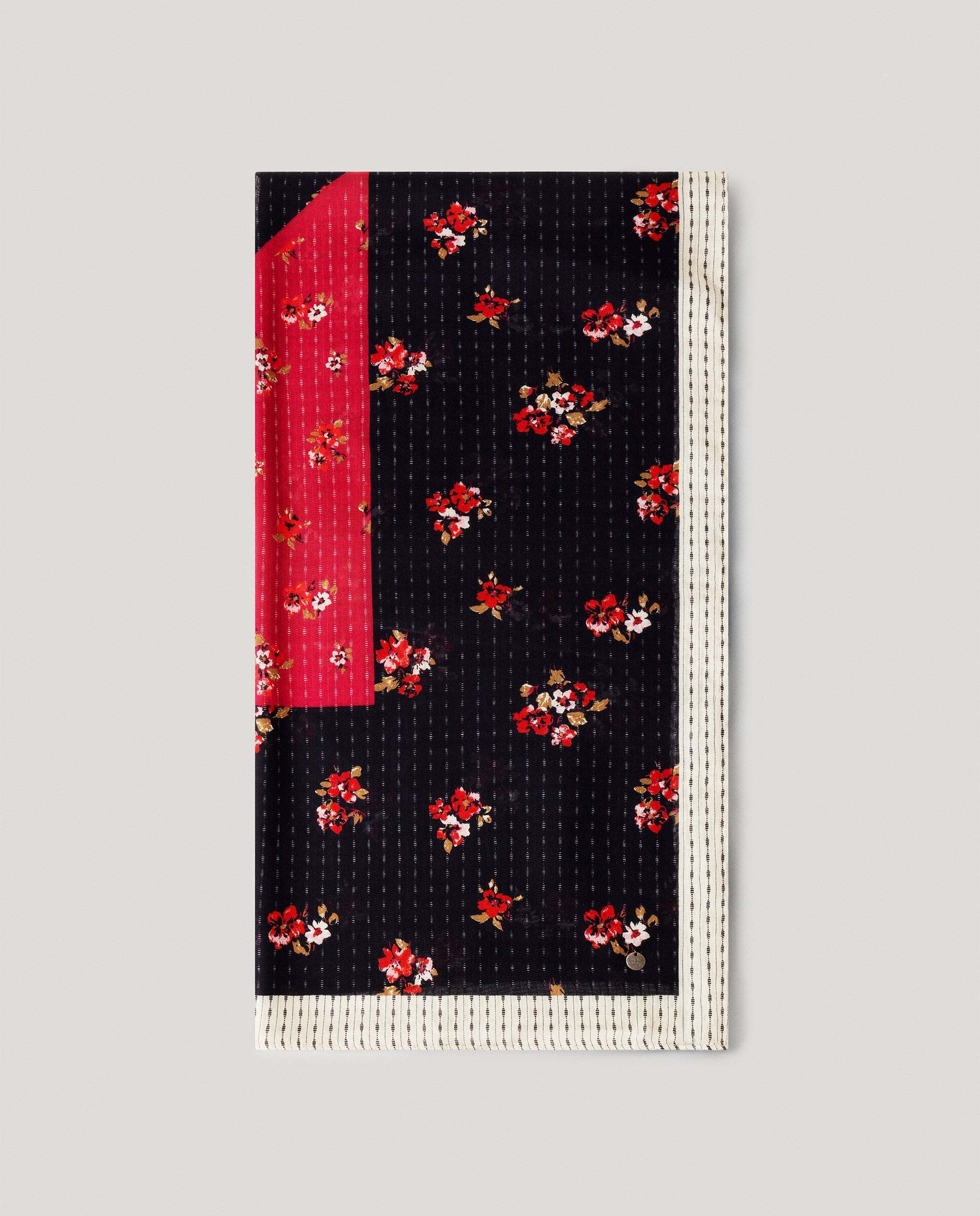 Pañuelo de mujer estampado floral - Pepe Jeans - Negro Negro-1