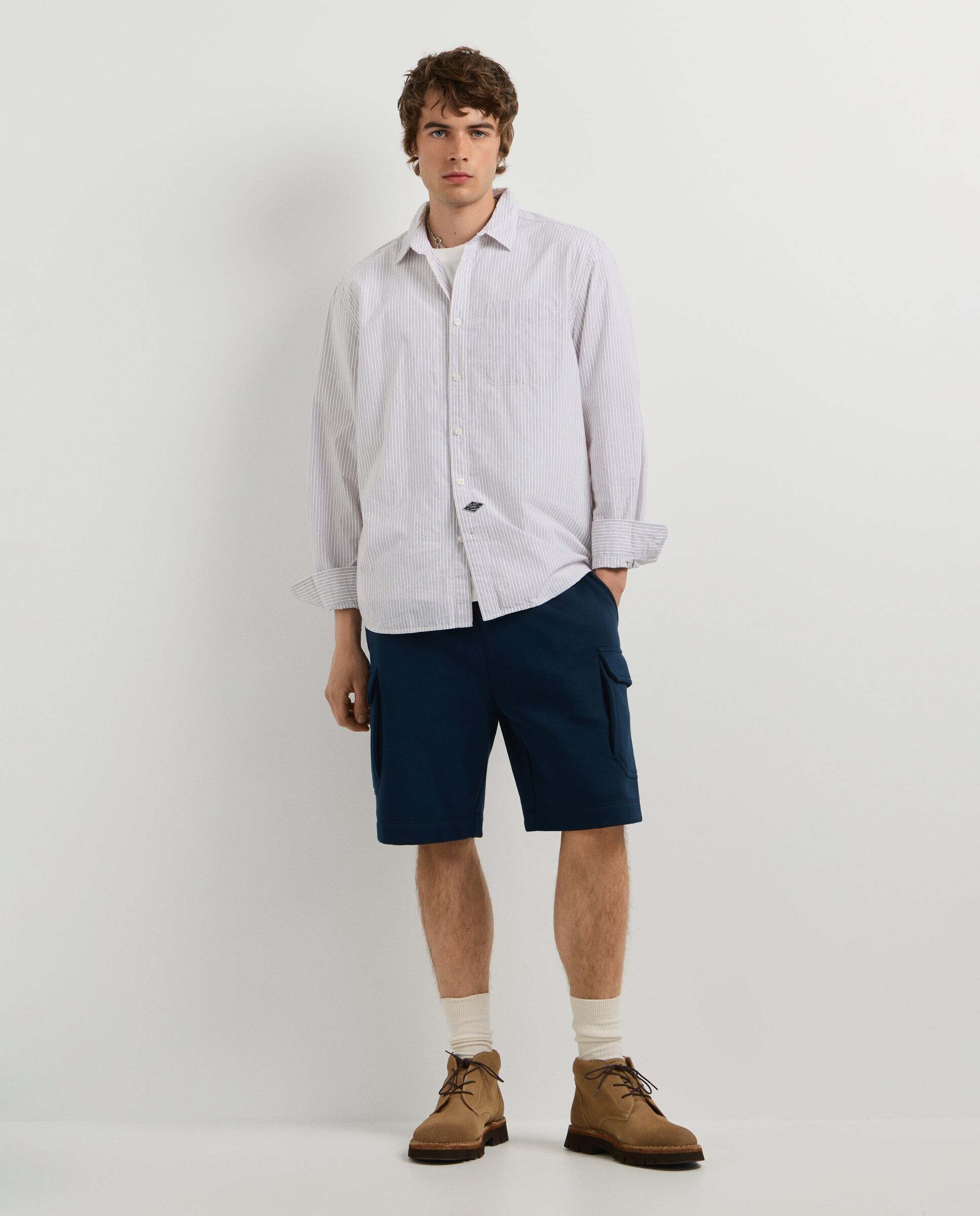 Camisa de hombre popelín rayas fit casual - Pepe Jeans - Azul Azul-2