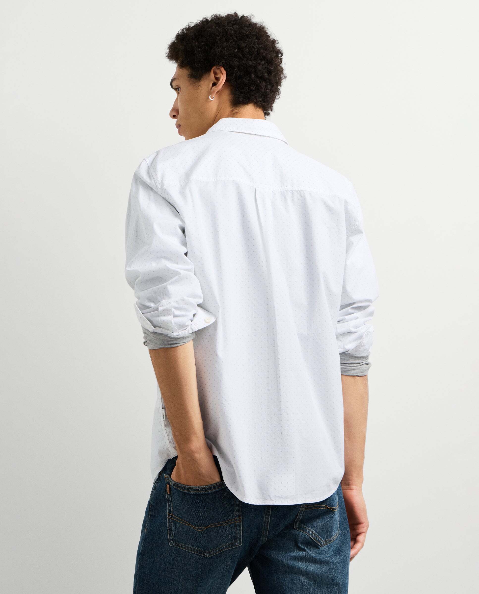 Camisa de hombre popelín estampada fit regular - Pepe Jeans - Blanco Blanco-3