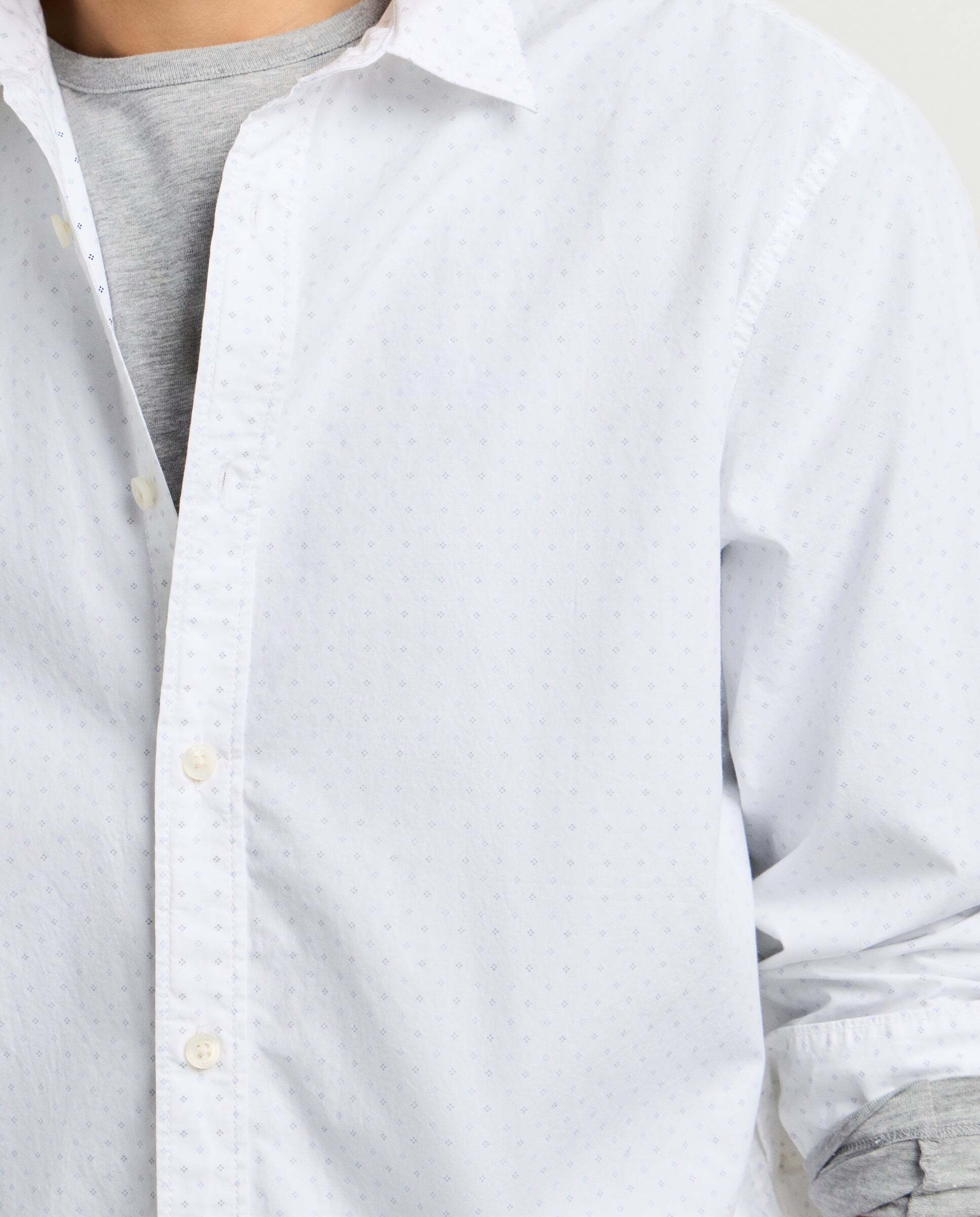 Camisa de hombre popelín estampada fit regular - Pepe Jeans - Blanco Blanco-4