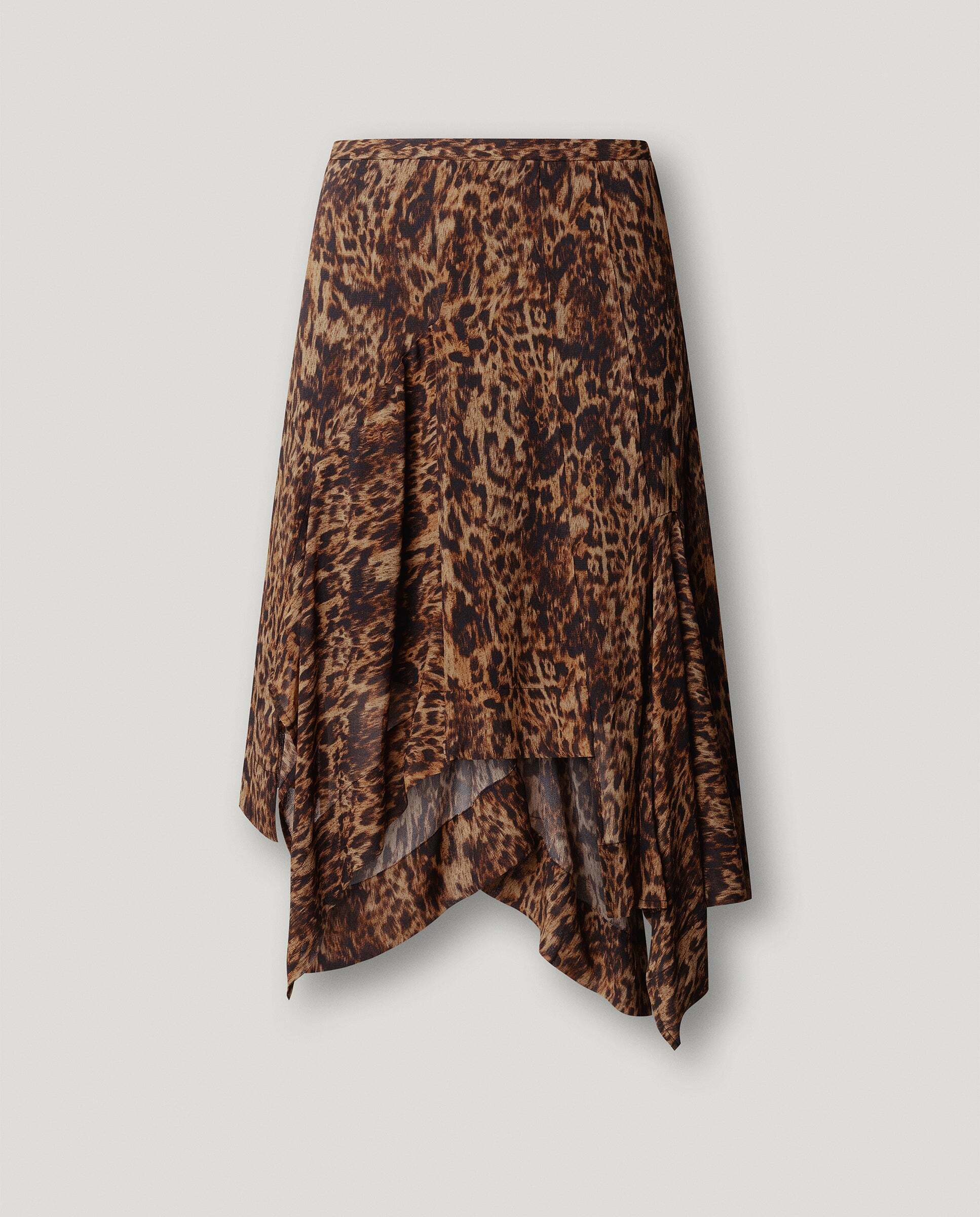 W11 jessa skirt - Pepe Jeans - falda de mujer midi asimètrica animal print - Negro Negro-6