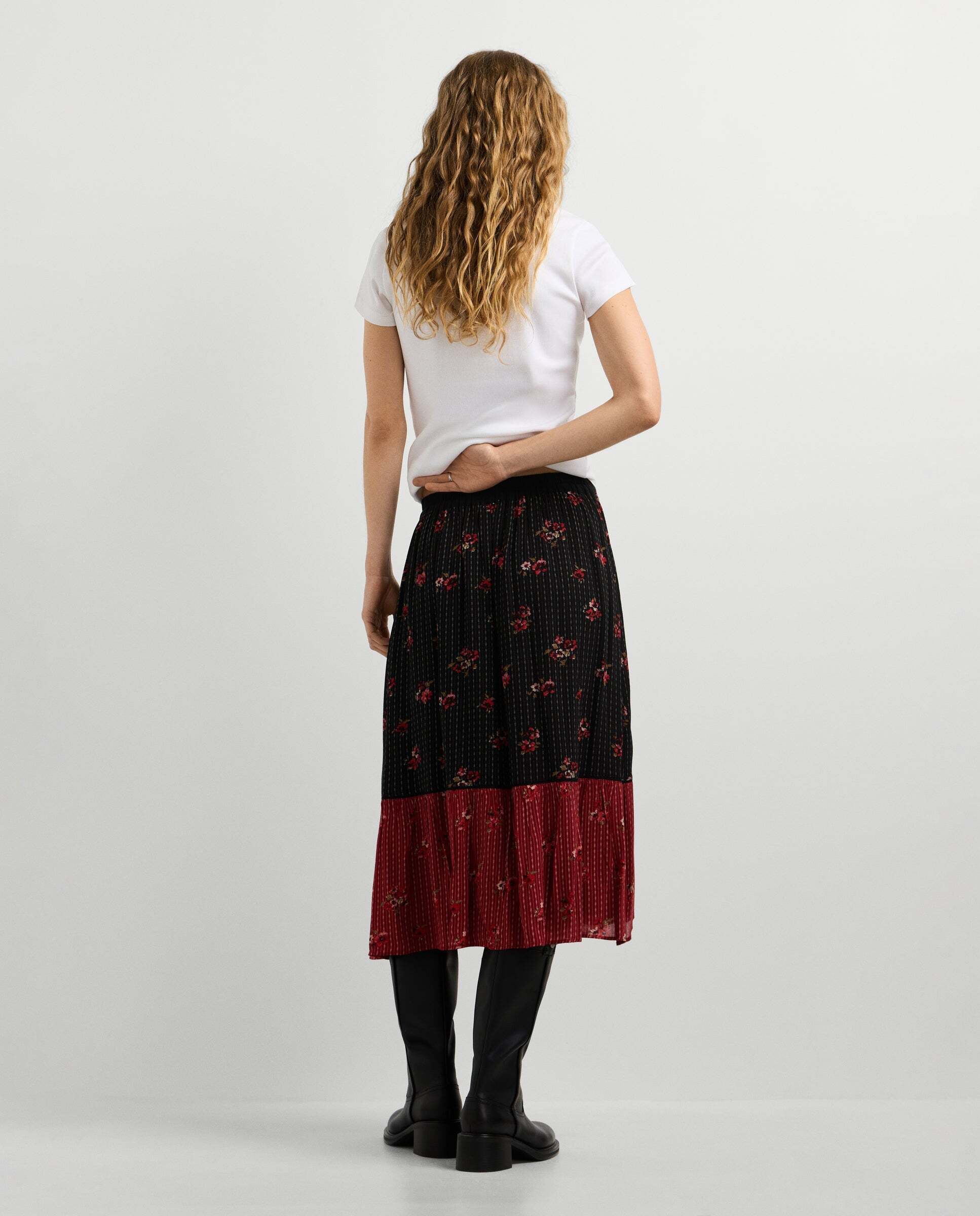 Falda de mujer midi estampado floral - Pepe Jeans - Negro Negro-3