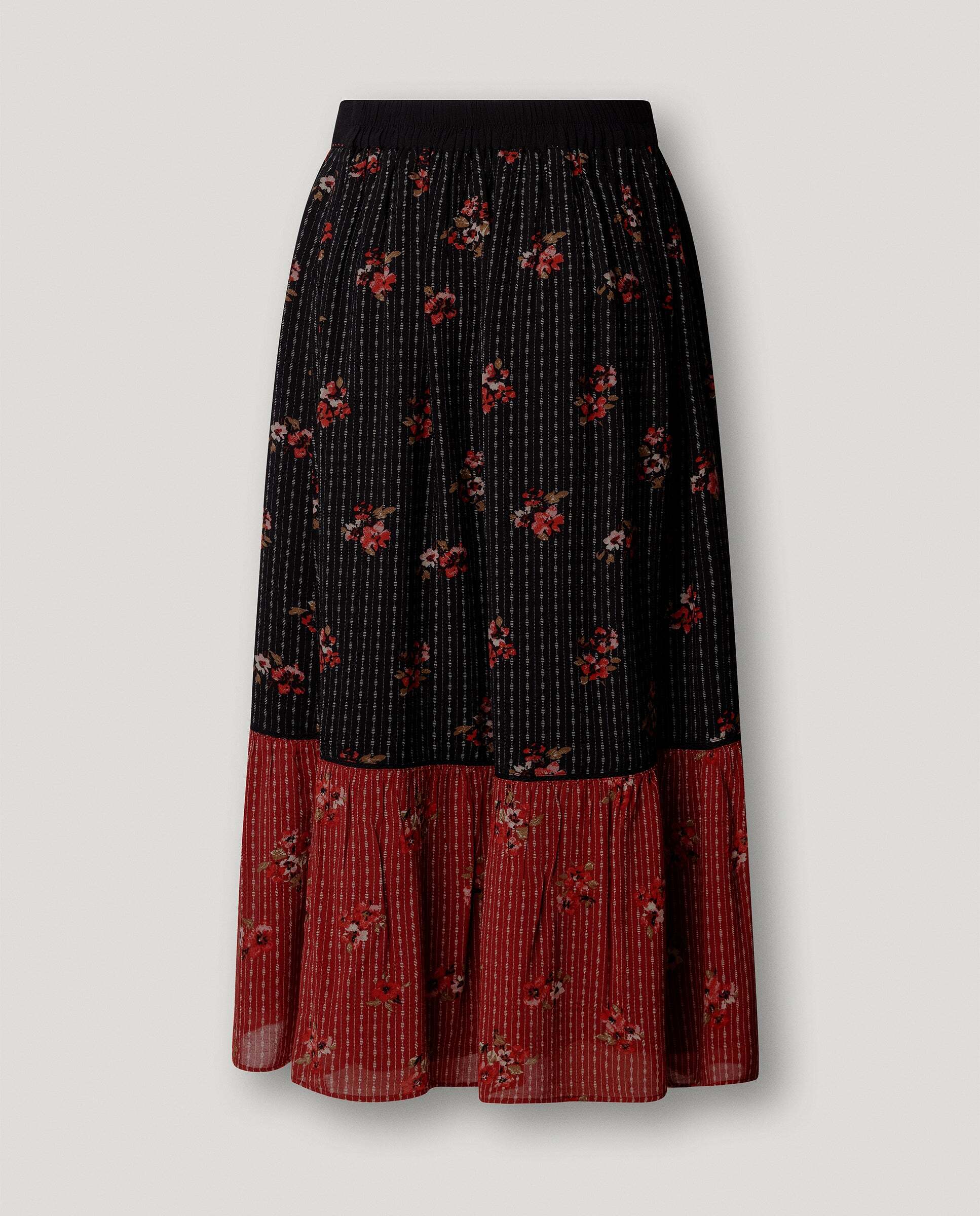 Falda de mujer midi estampado floral - Pepe Jeans - Negro Negro-5