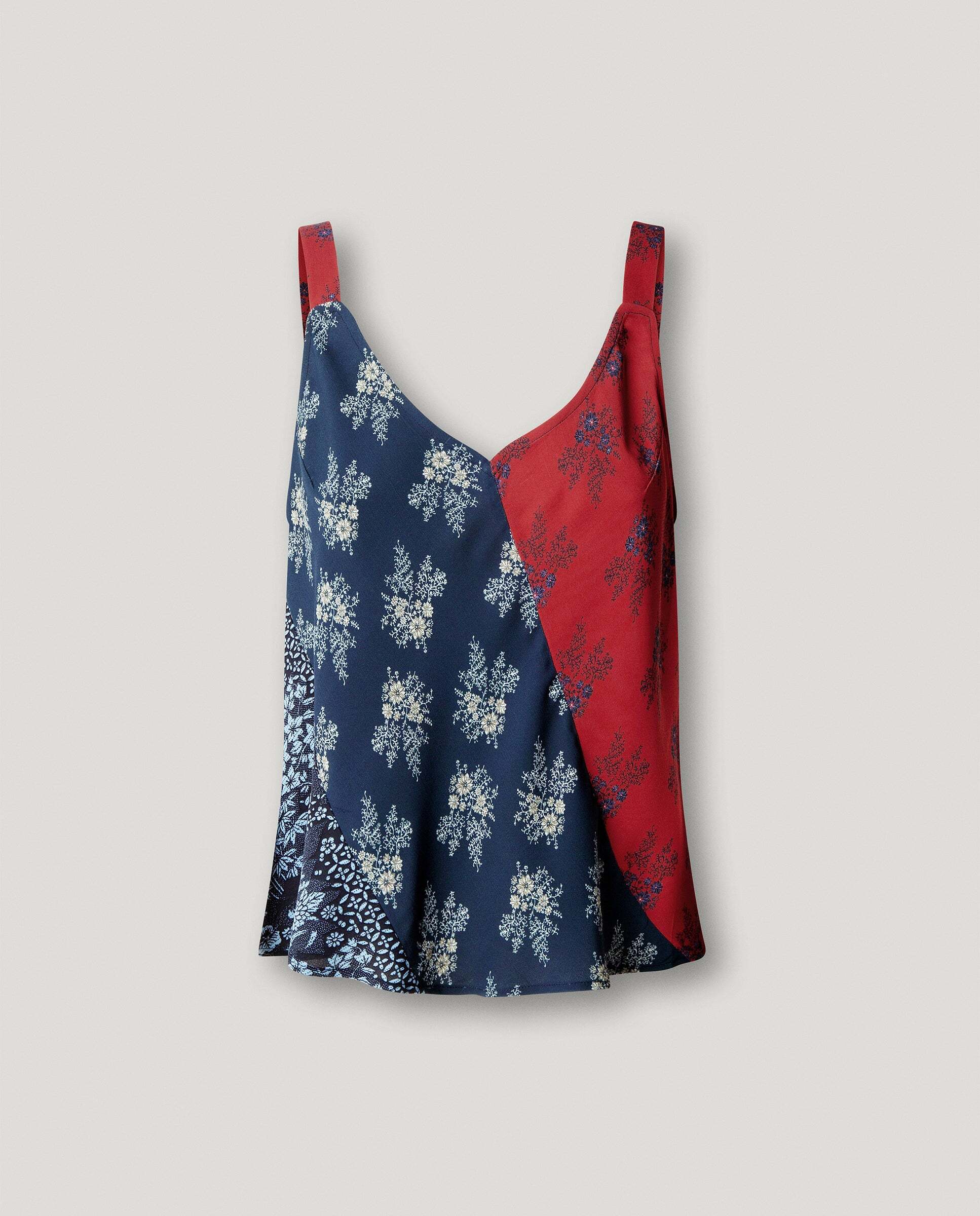 Top de mujer tirantes estampado patchwork - Pepe Jeans - Azul Azul-6