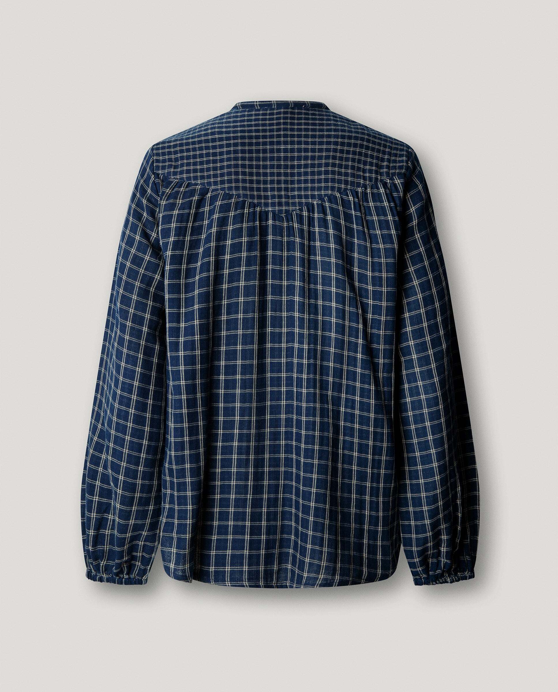 Blusa de mujer de cuadros teñida en prenda - Pepe Jeans - Azul oscuro Azul oscuro-5
