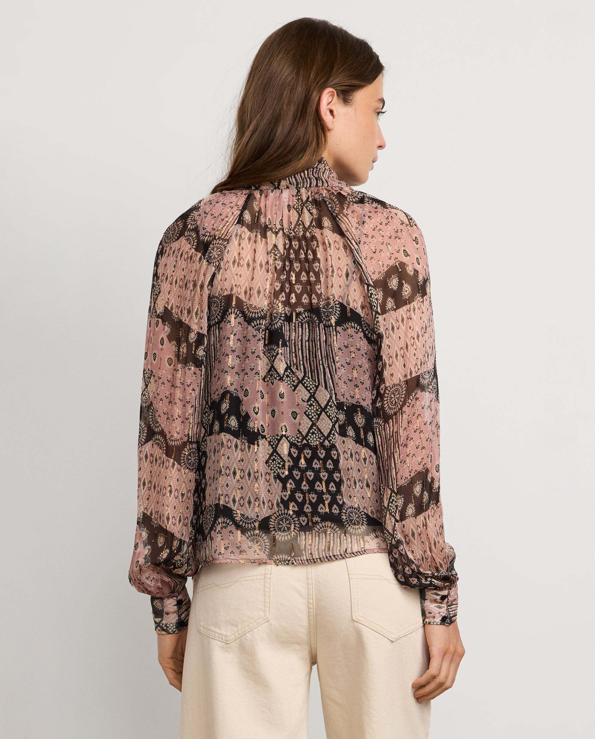 Blusa de mujer fluida estampado ornamental - Pepe Jeans - Rosa claro Rosa claro-4