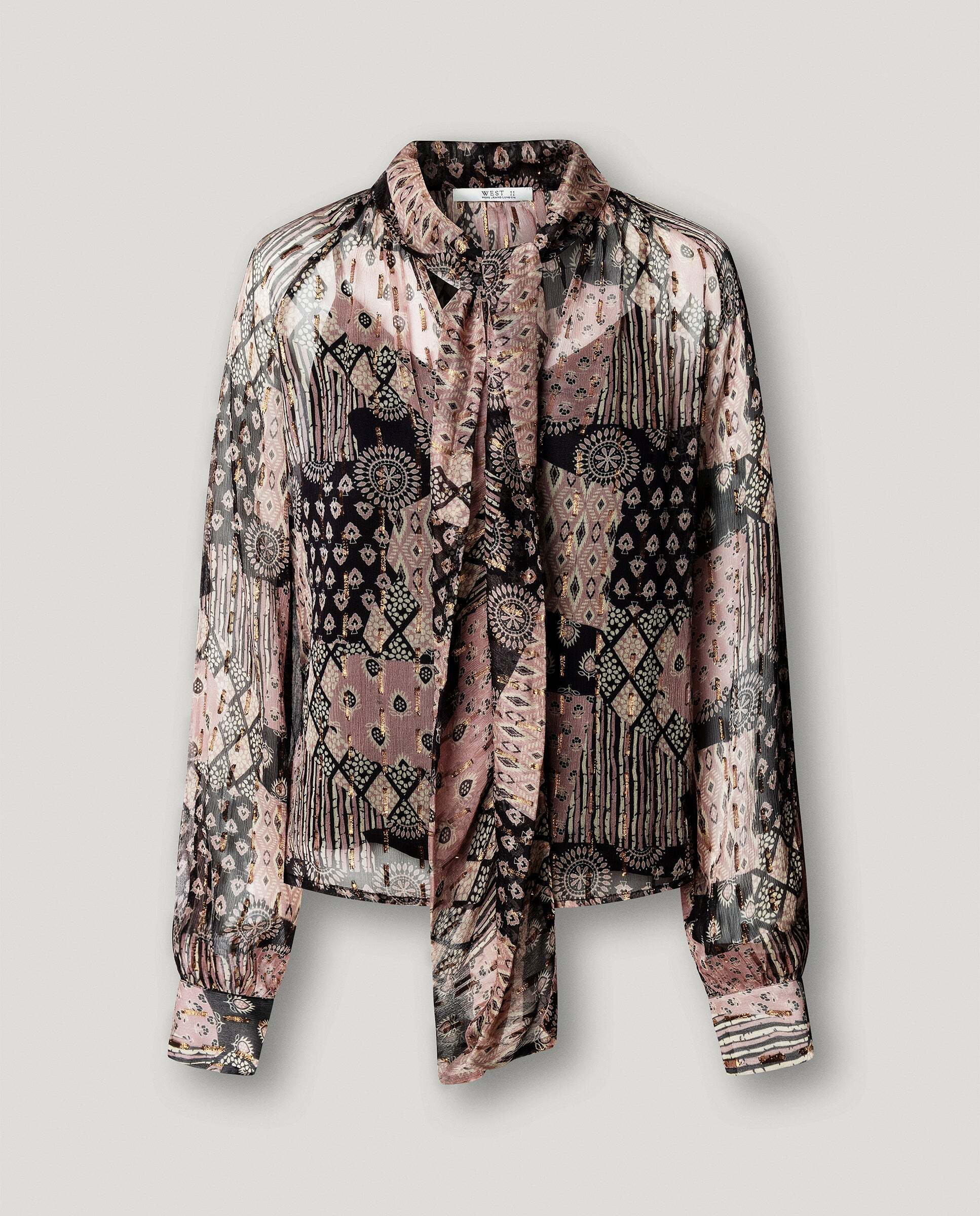 Blusa de mujer fluida estampado ornamental - Pepe Jeans - Rosa claro Rosa claro-7