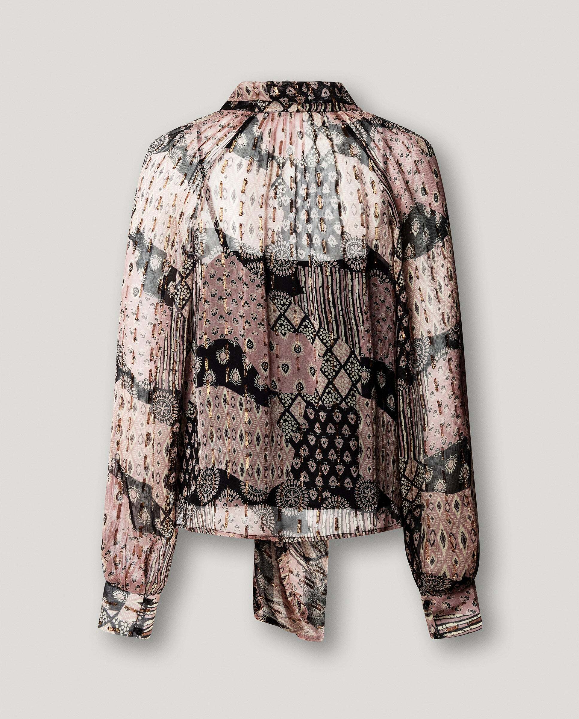 Blusa de mujer fluida estampado ornamental - Pepe Jeans - Rosa claro Rosa claro-6
