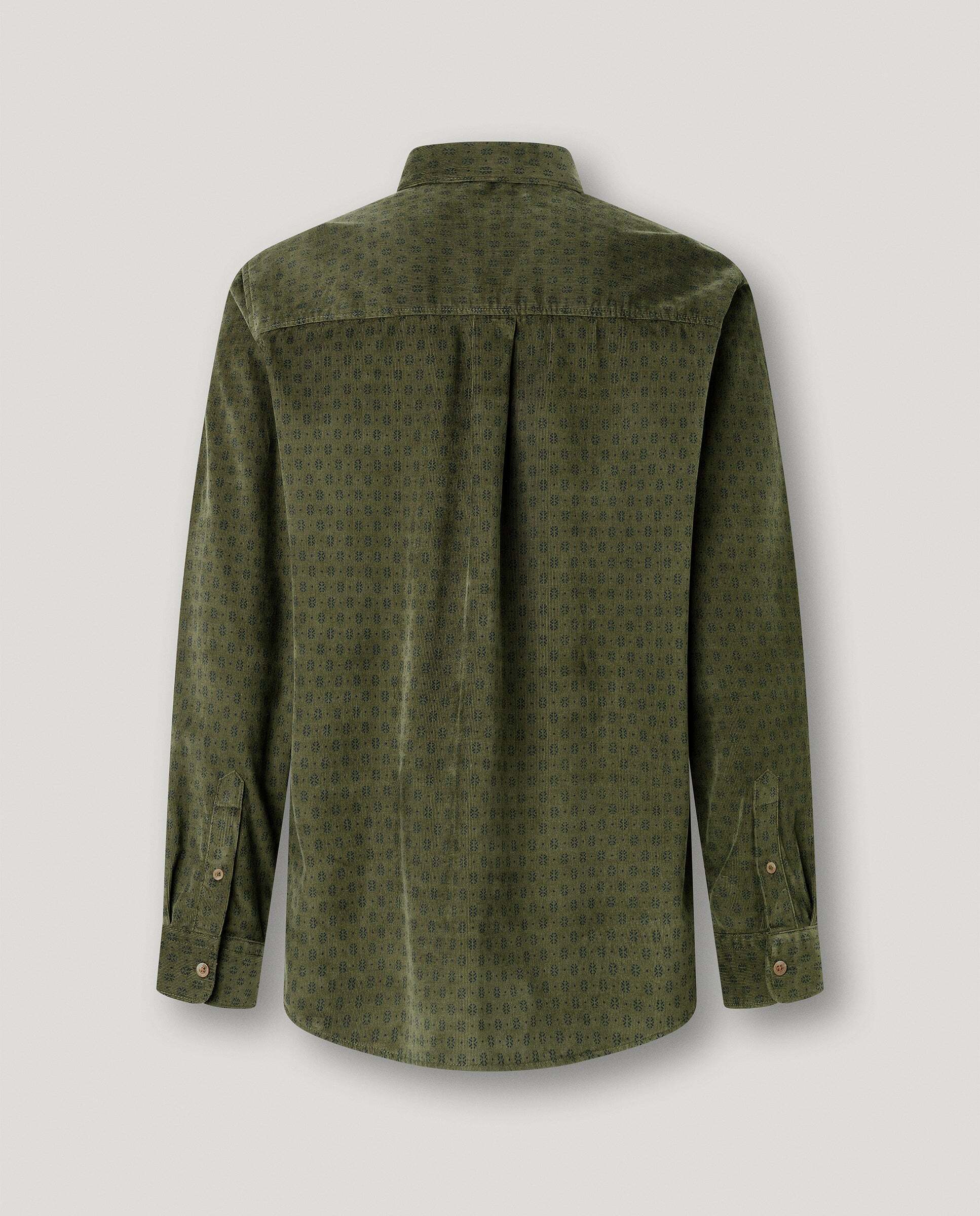 Camisa de hombre pana estampada fit regular - Pepe Jeans - Verde Verde-4
