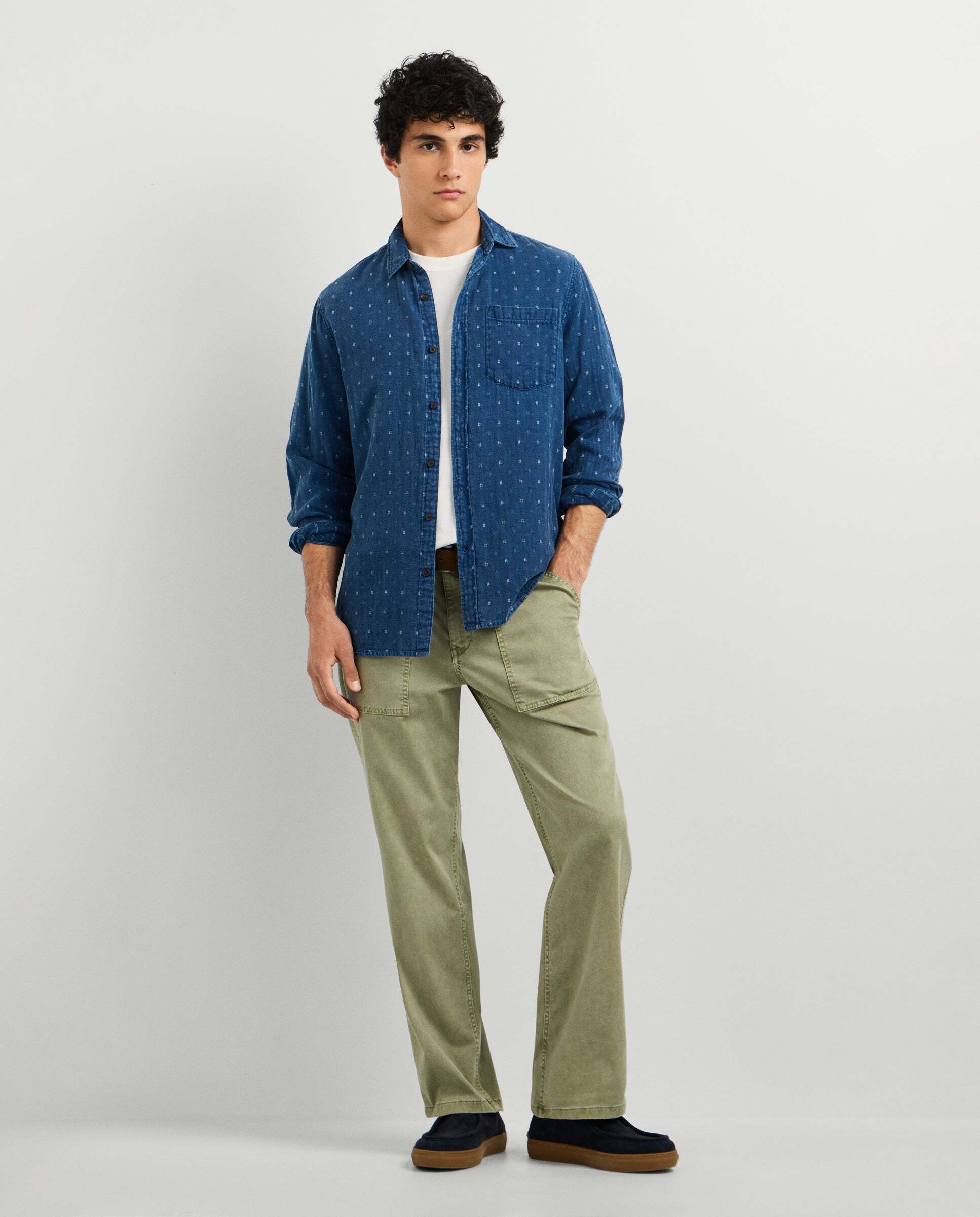 Camisa de hombre estampado geométrico fit regular - Pepe Jeans - Índigo Índigo-2