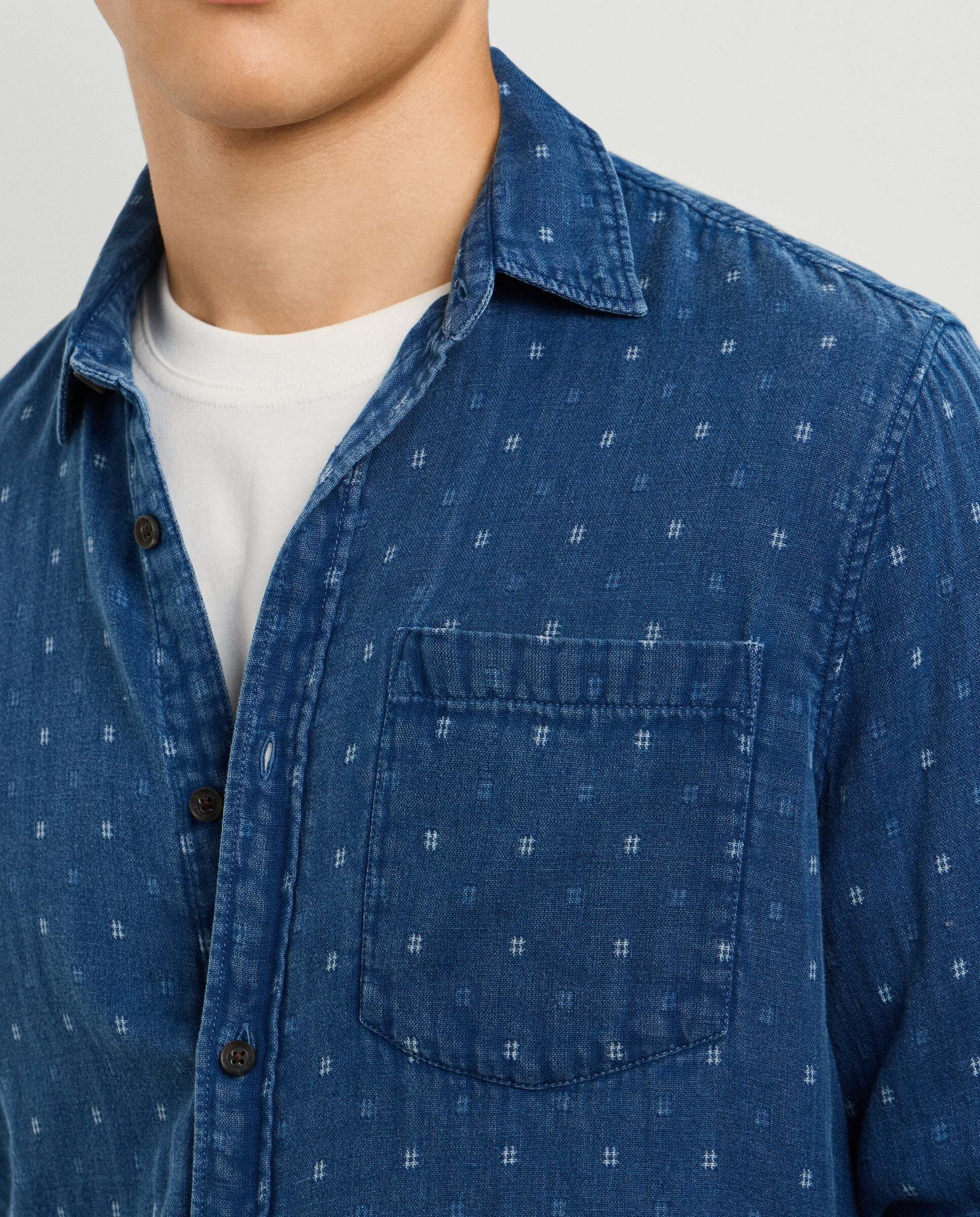 Camisa de hombre estampado geométrico fit regular - Pepe Jeans - Índigo Índigo-4