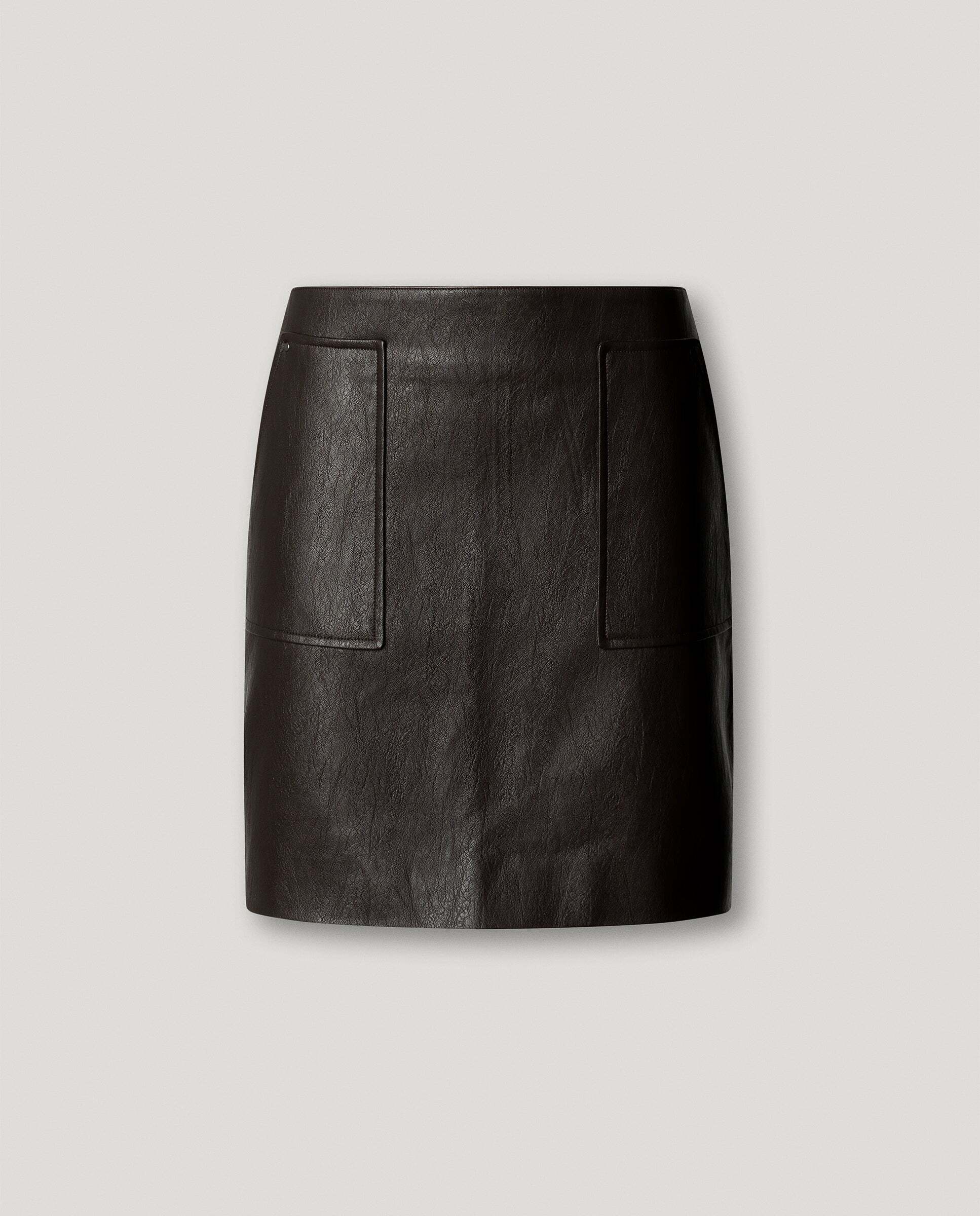 Falda de mujer corta efecto piel - Pepe Jeans - Marrón Marrón-6