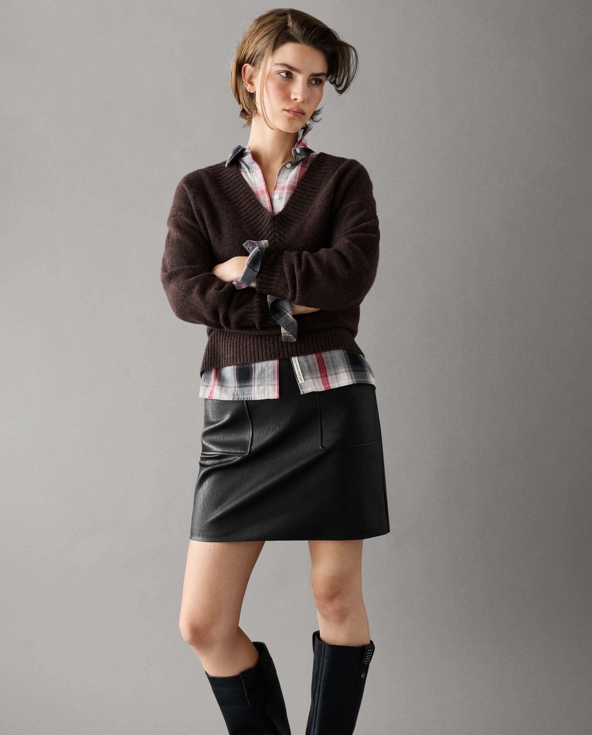 Falda de mujer corta efecto piel - Pepe Jeans - Negro Negro-2