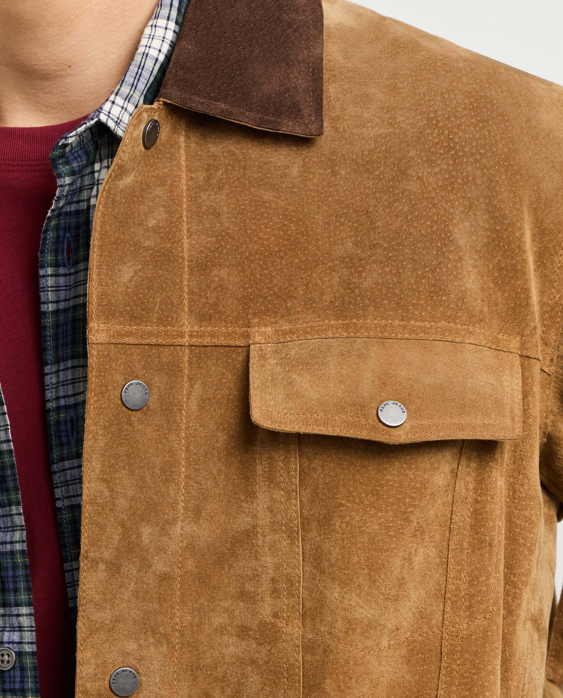 Cazadora de hombre 100% piel fit regular - Pepe Jeans - Marrón Marrón-4