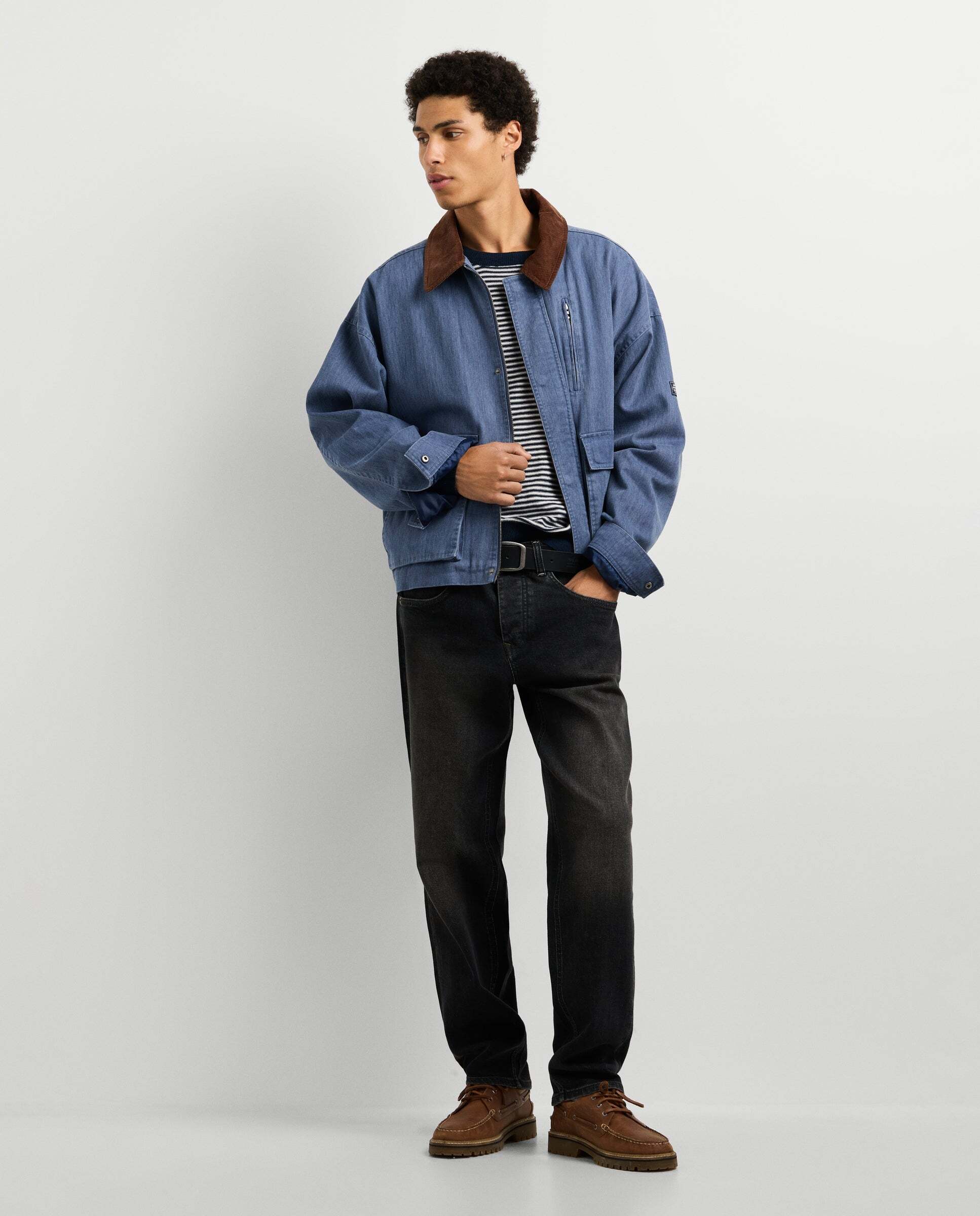 Cazadora de hombre sarga fit regular - Pepe Jeans - Azul Azul-2