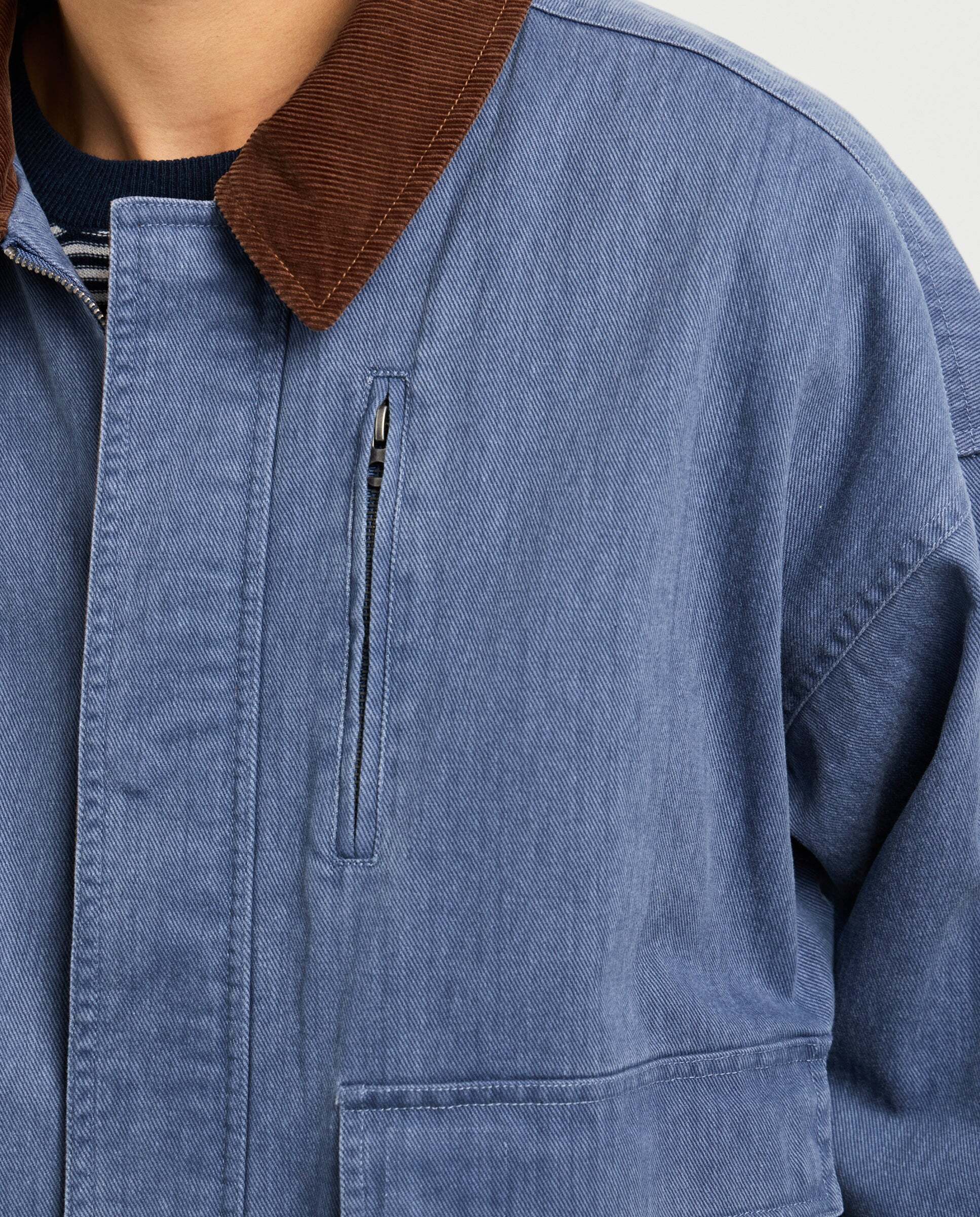 Cazadora de hombre sarga fit regular - Pepe Jeans - Azul Azul-4