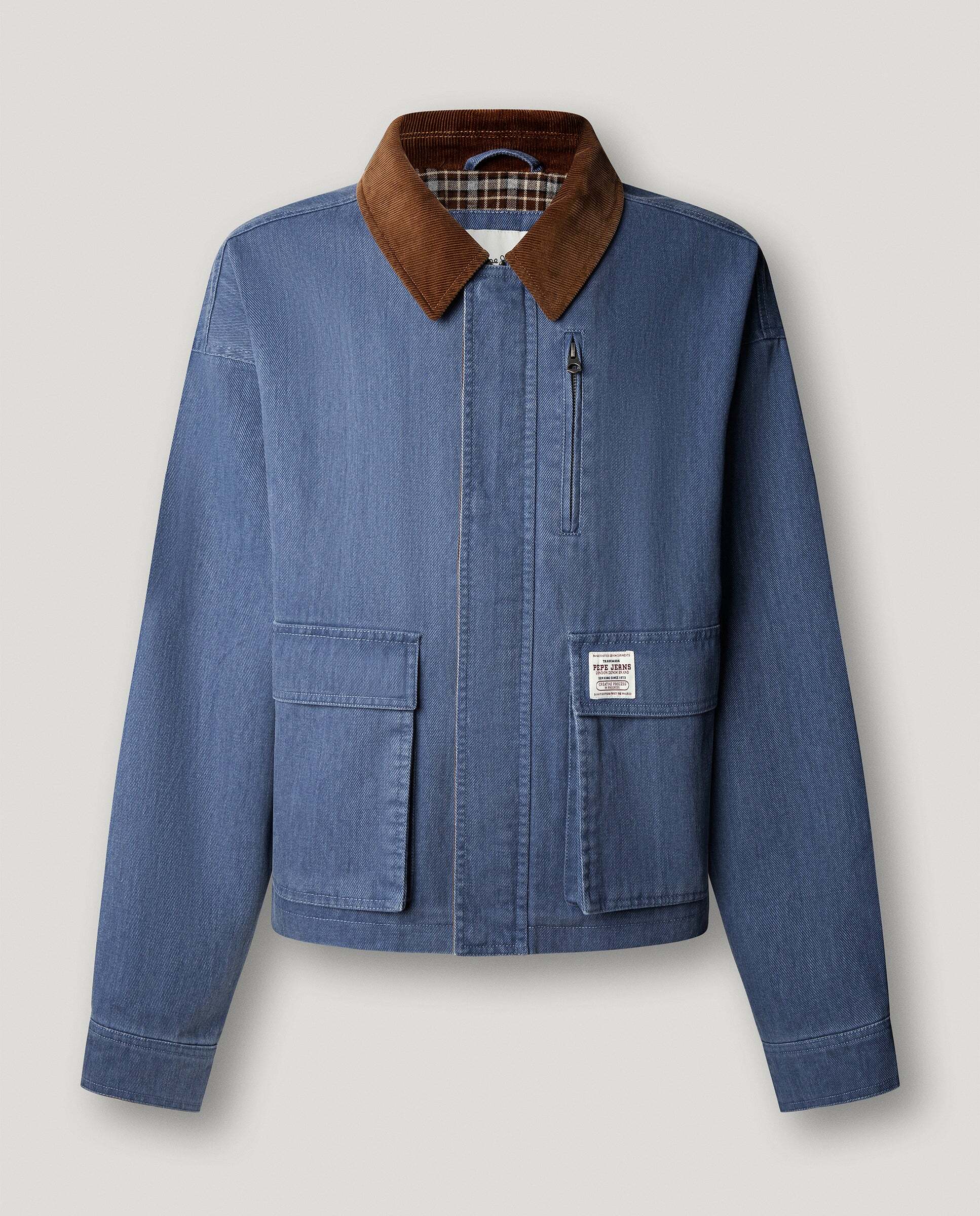 Cazadora de hombre sarga fit regular - Pepe Jeans - Azul Azul-7