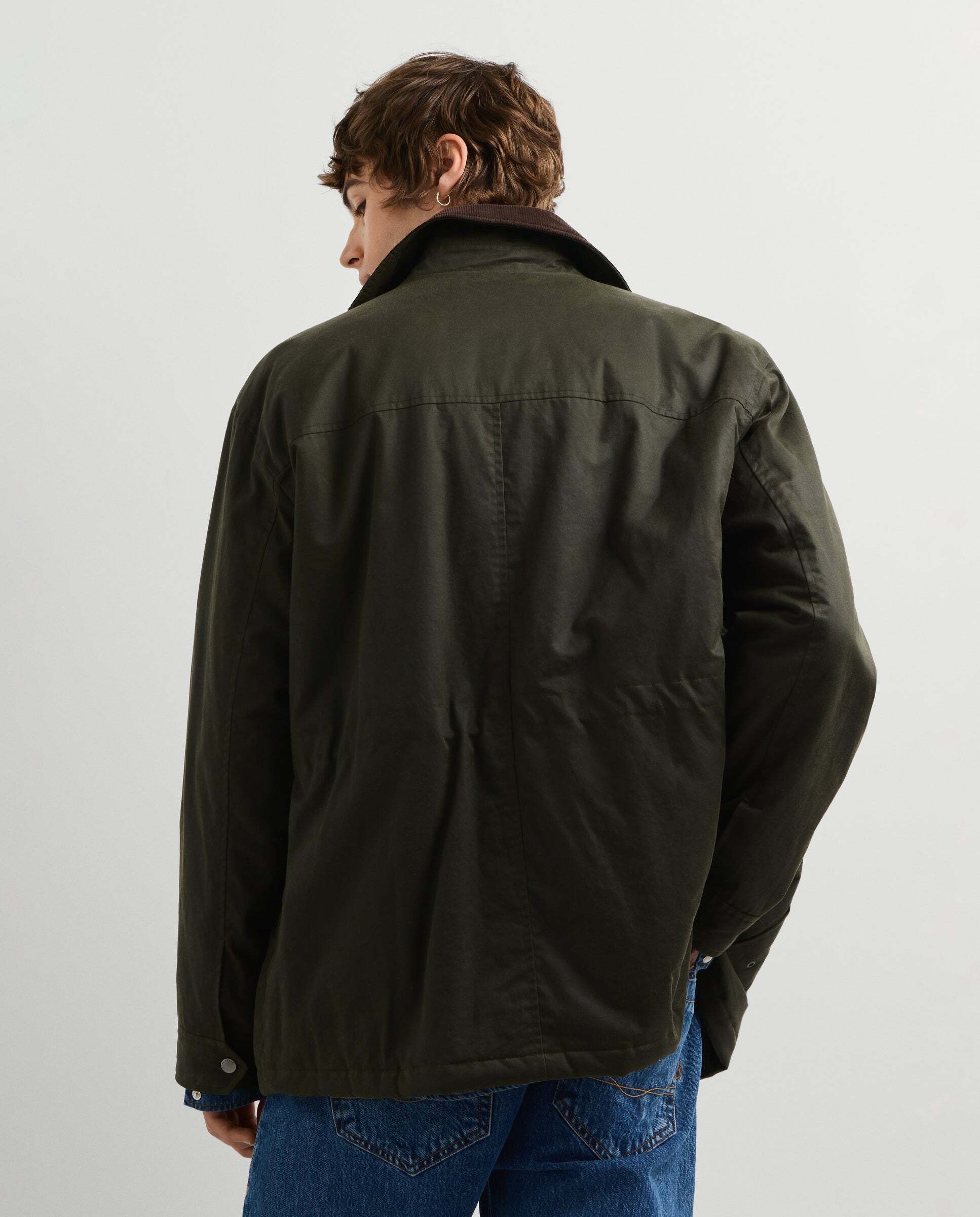 Imagen 3 de Cazadora de hombre con acabado encerado fit regular - Pepe Jeans - Verde militar Verde militar