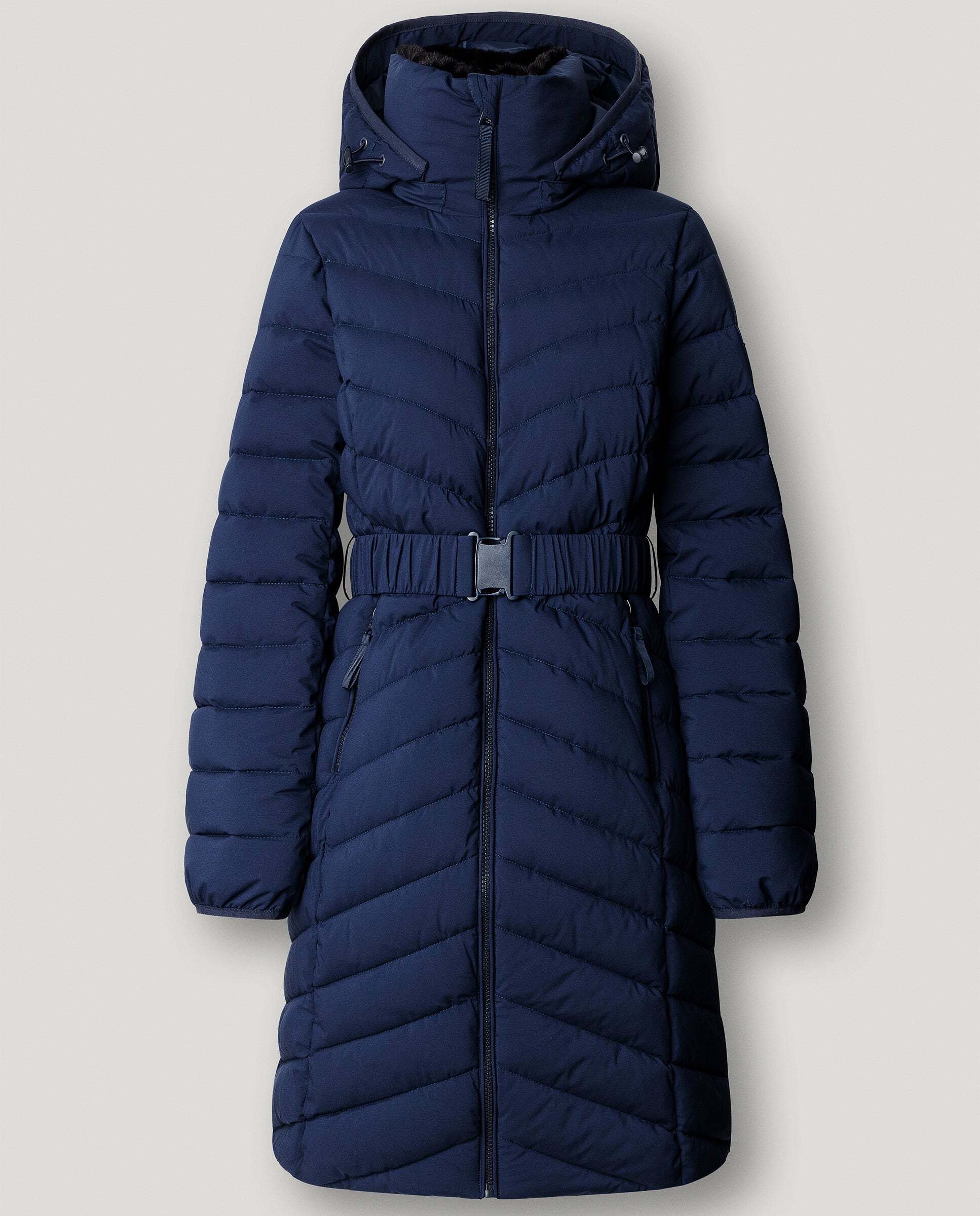 Plumífero de mujer largo con cinturón - Pepe Jeans - Azul Azul-7