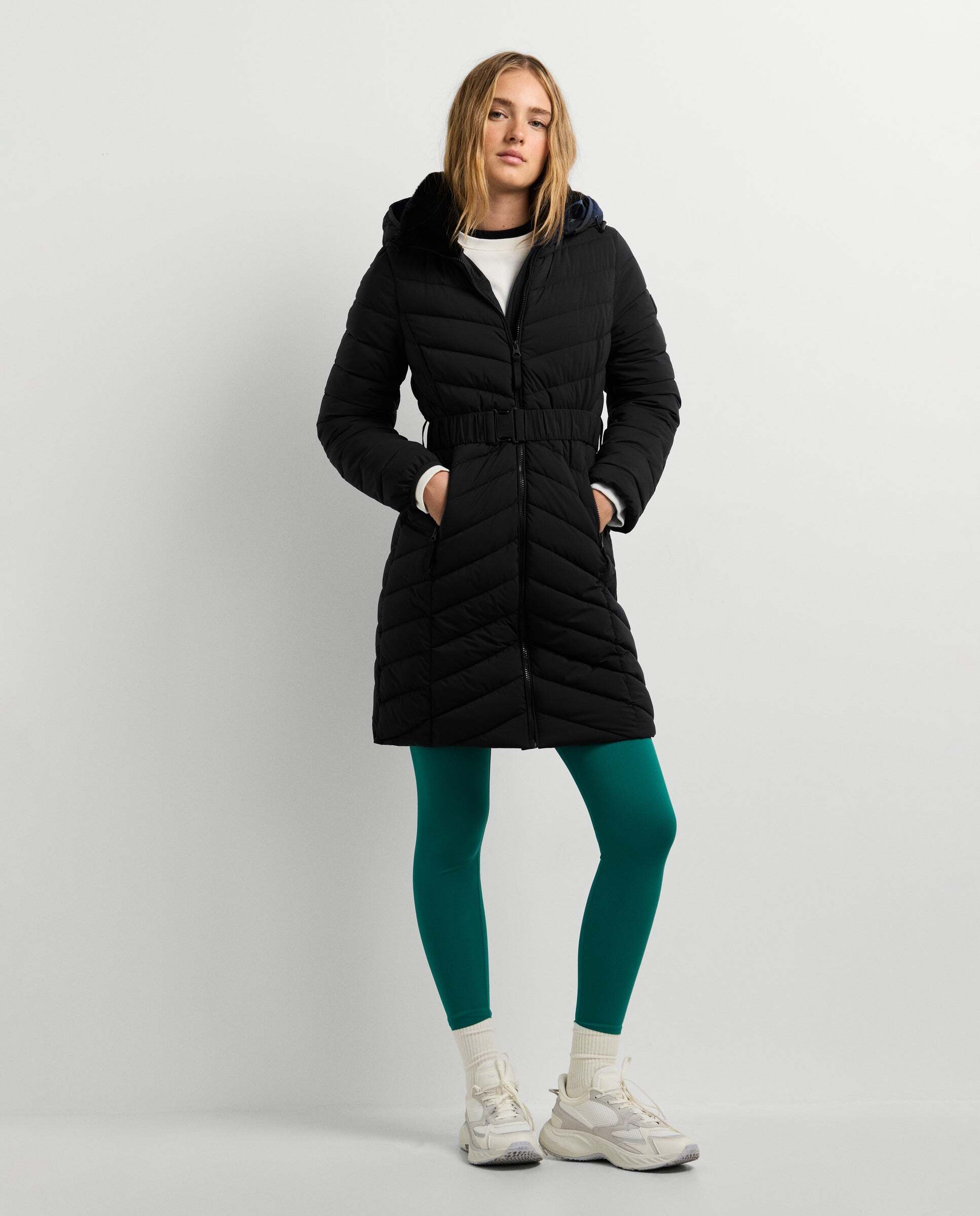Plumífero de mujer largo con cinturón - Pepe Jeans - Negro Negro-2