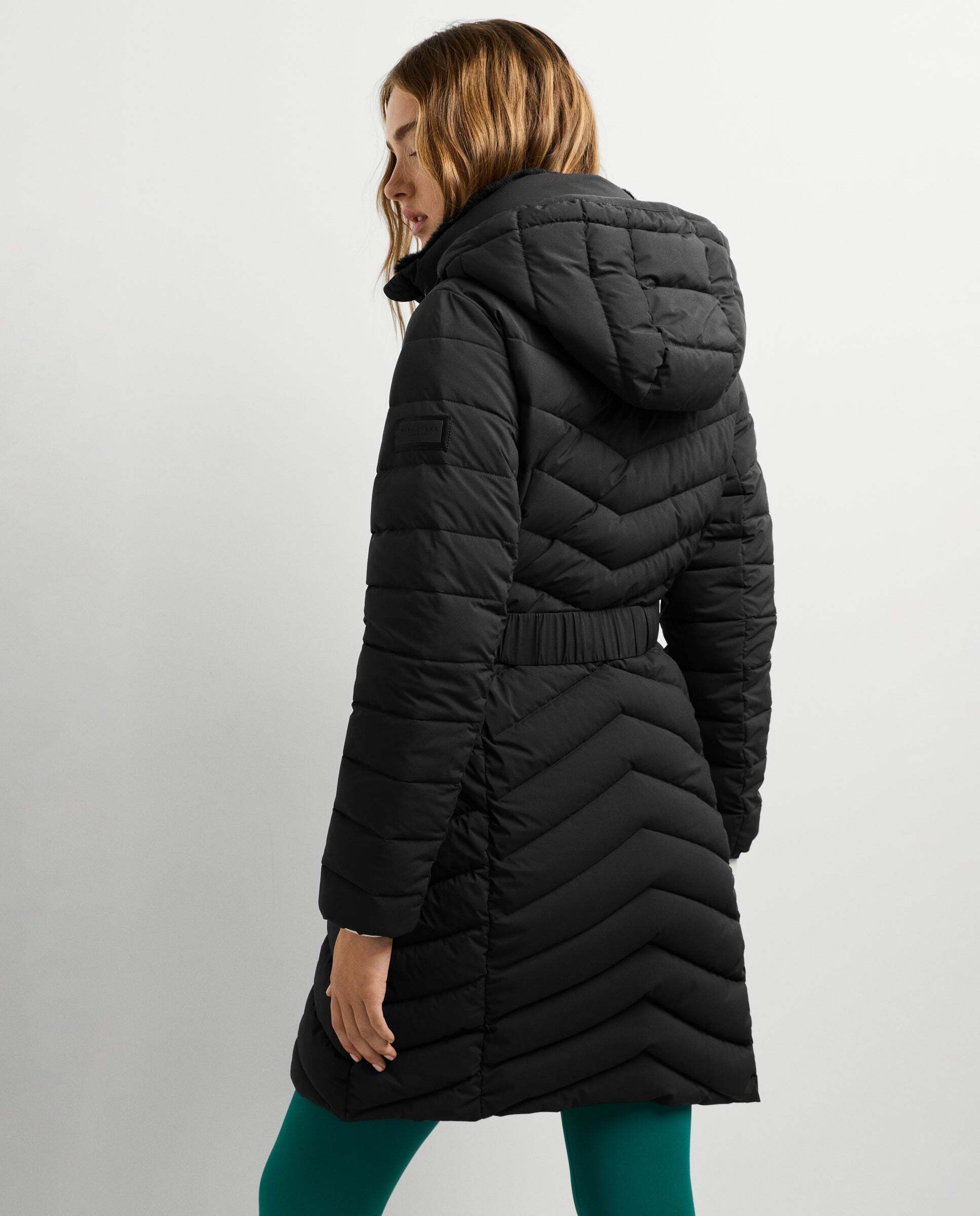 Plumífero de mujer largo con cinturón - Pepe Jeans - Negro Negro-3