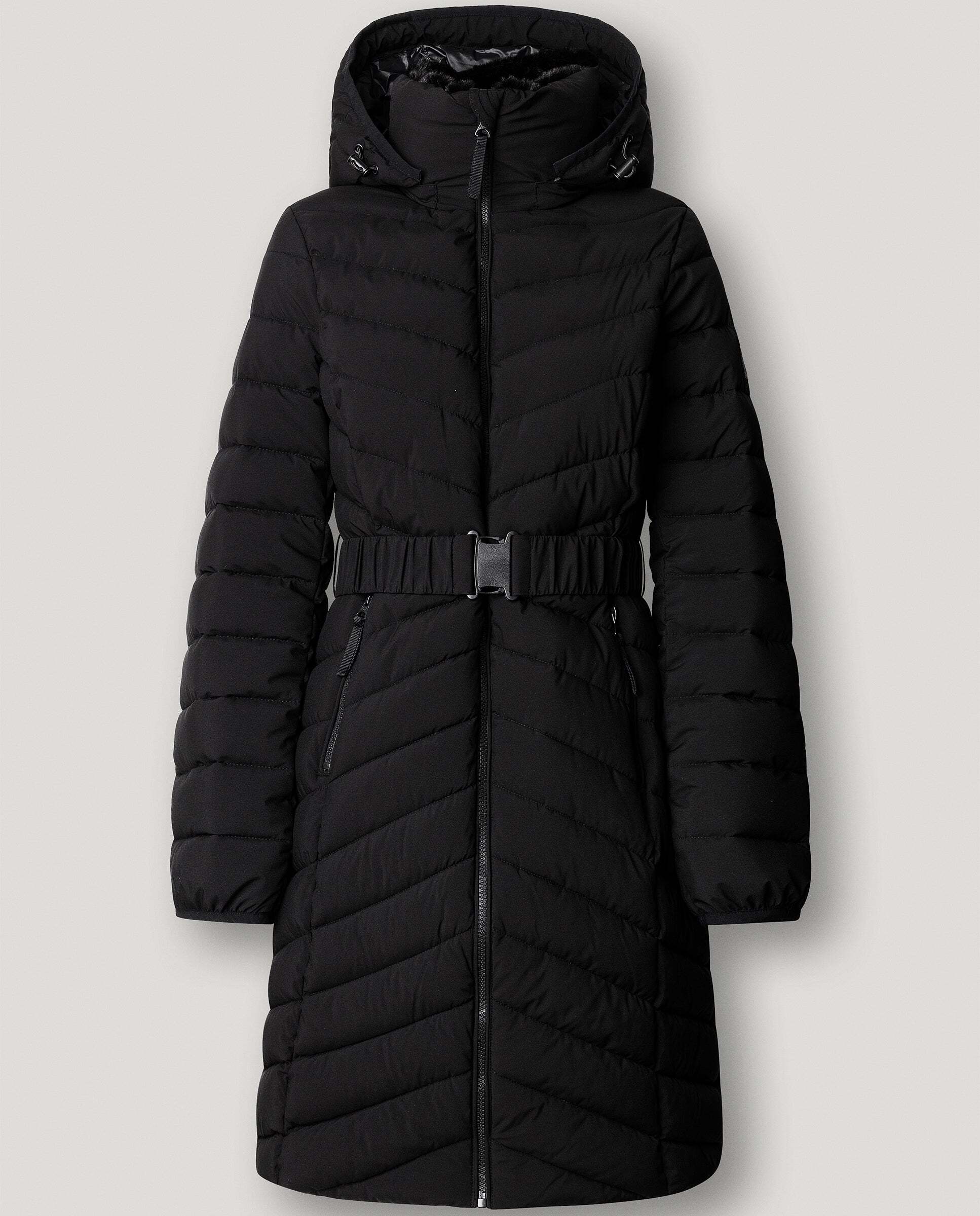 Plumífero de mujer largo con cinturón - Pepe Jeans - Negro Negro-5