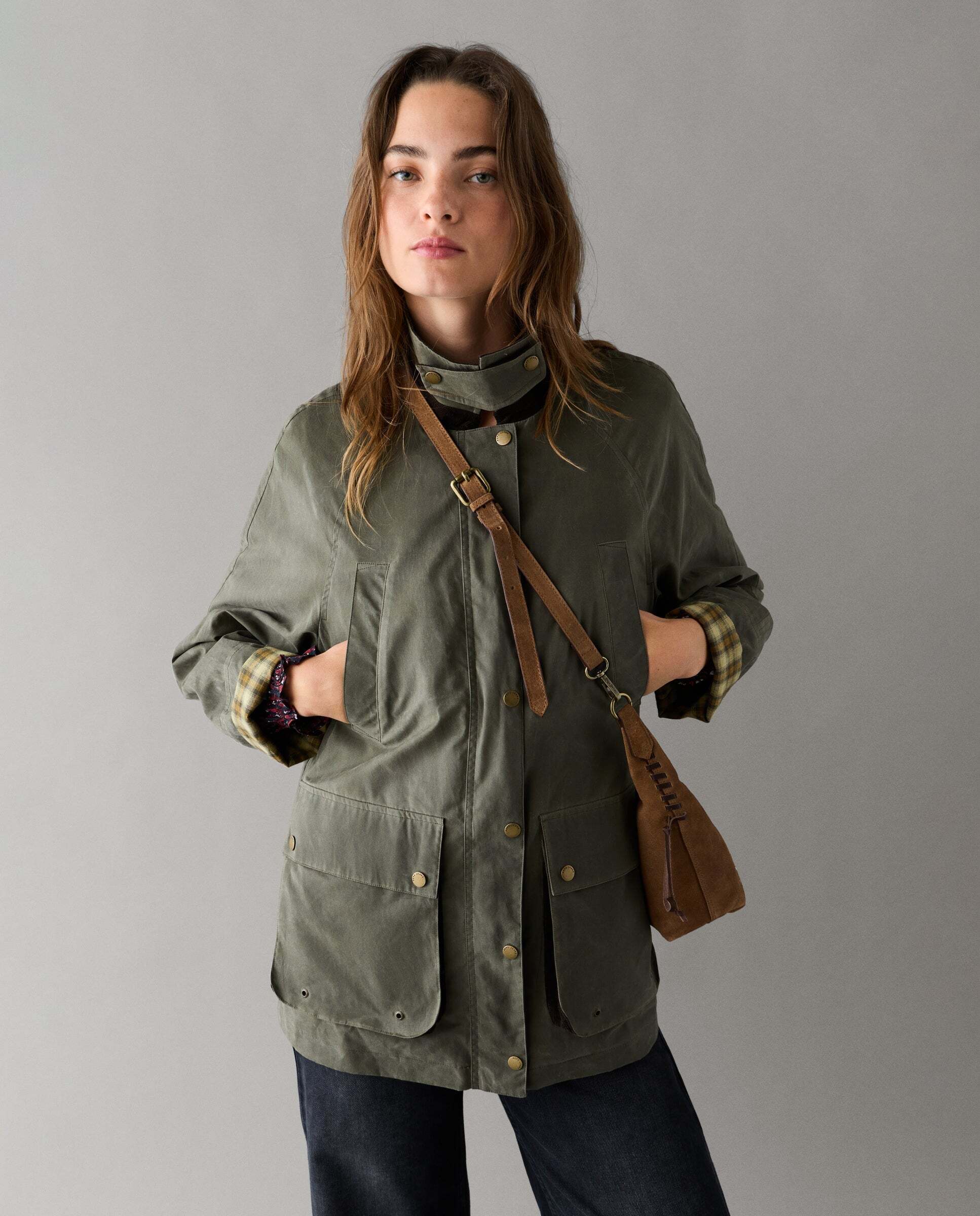 Chaqueta de mujer acabado encerado - Pepe Jeans - Verde Verde-1