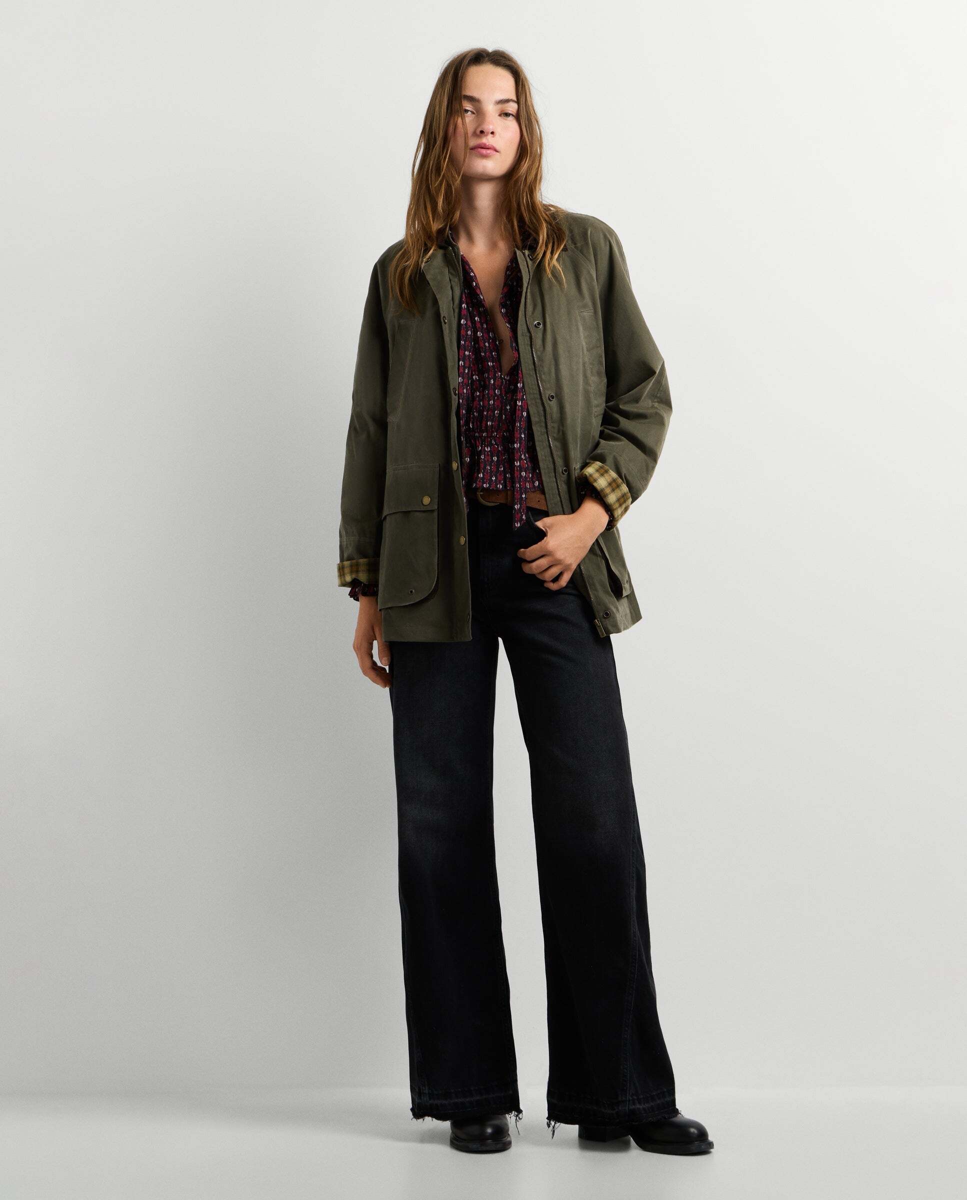 Chaqueta de mujer acabado encerado - Pepe Jeans - Verde Verde-2