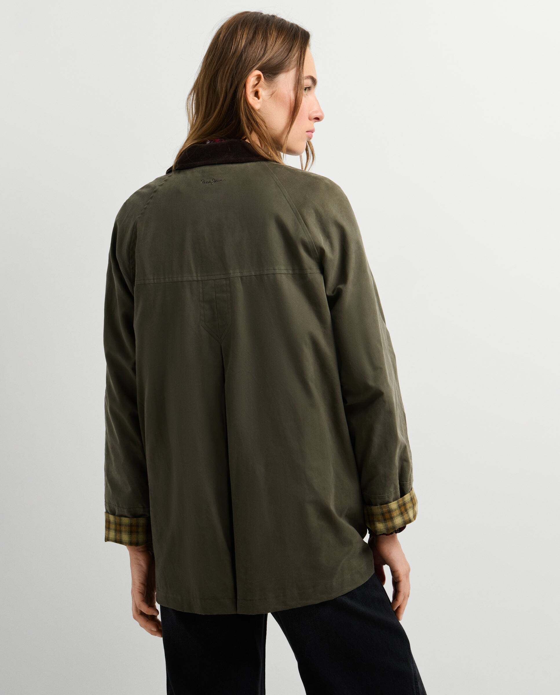 Chaqueta de mujer acabado encerado - Pepe Jeans - Verde Verde-3