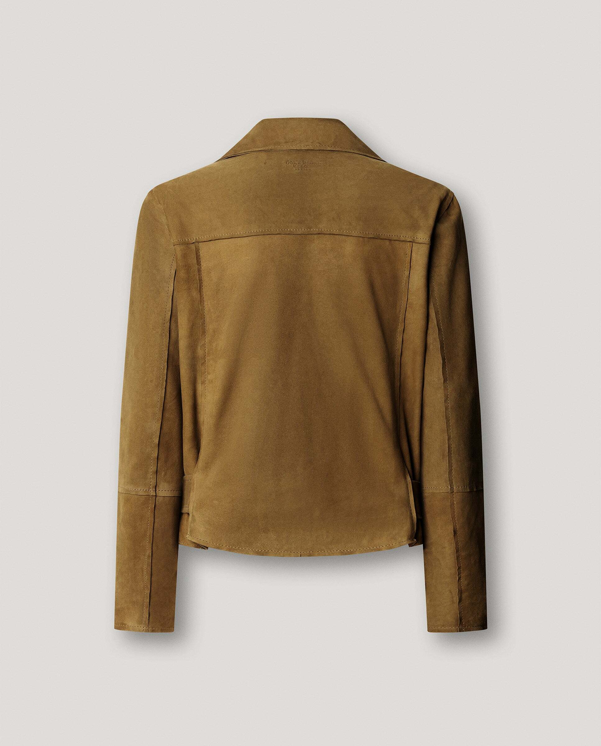 Cazadora de mujer biker de ante - Pepe Jeans - Beige Beige-5