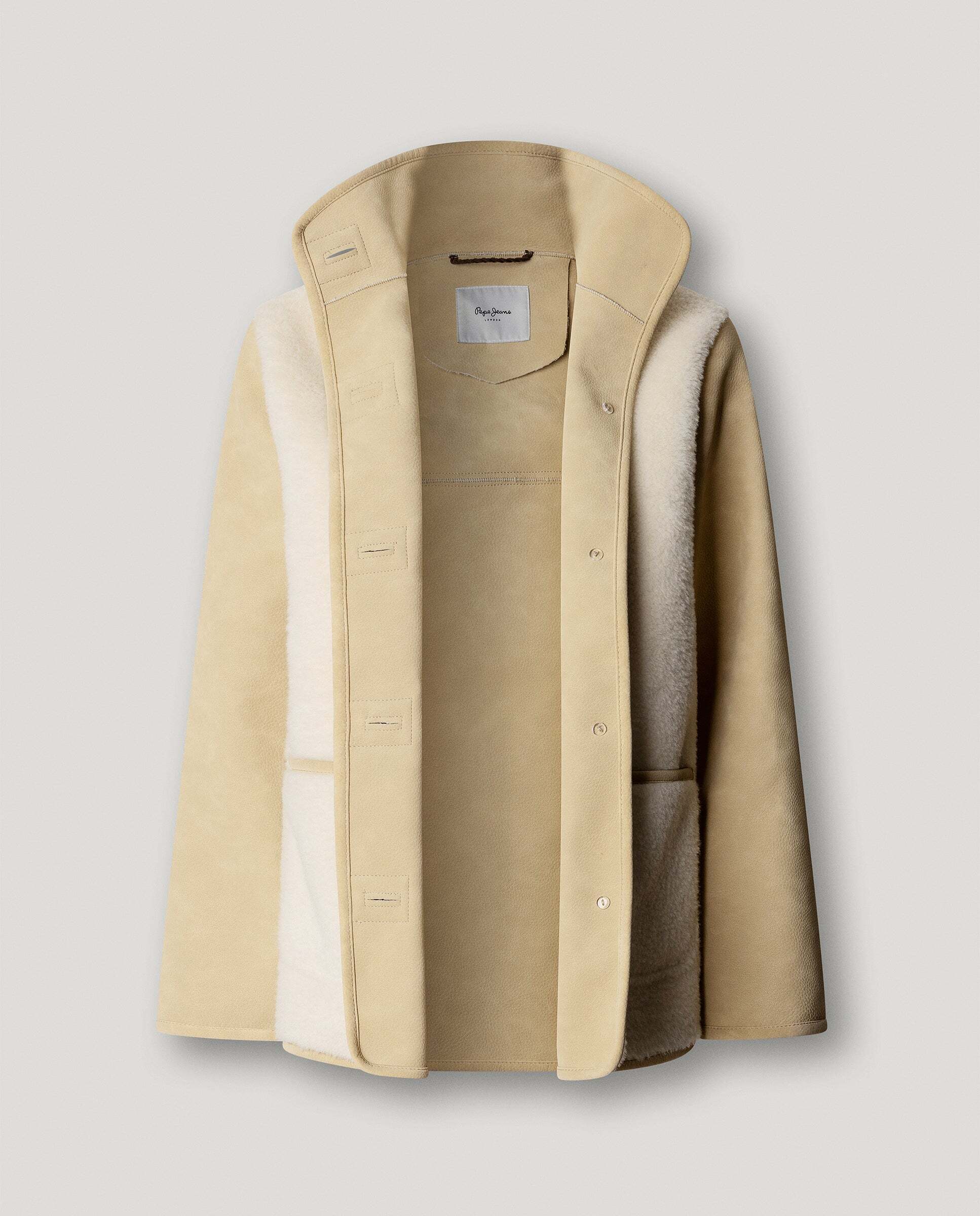 Chaqueta de mujer efecto borreguito - Pepe Jeans - Blanco Blanco-4