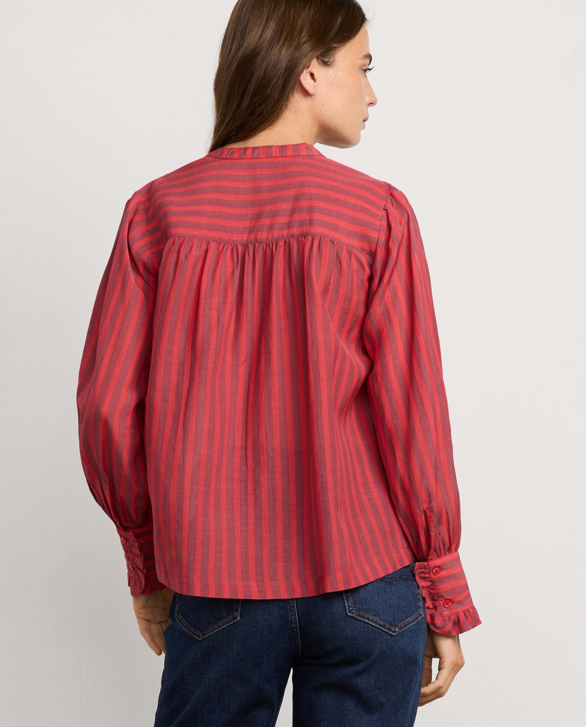 Blusa de mujer fluida de rayas - Pepe Jeans - Rojo Rojo-3