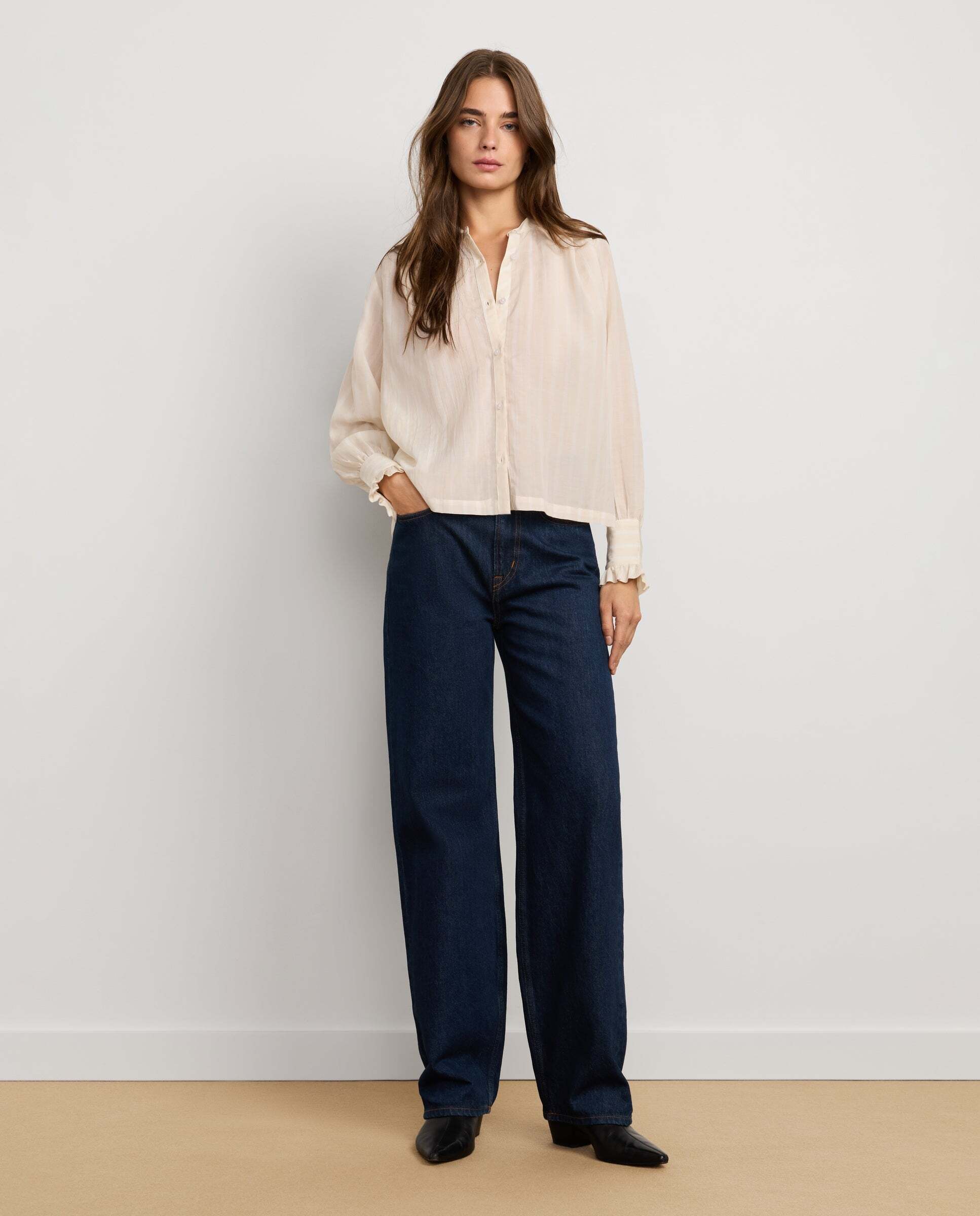 Blusa de mujer fluida de rayas - Pepe Jeans - Blanco roto Blanco roto-2