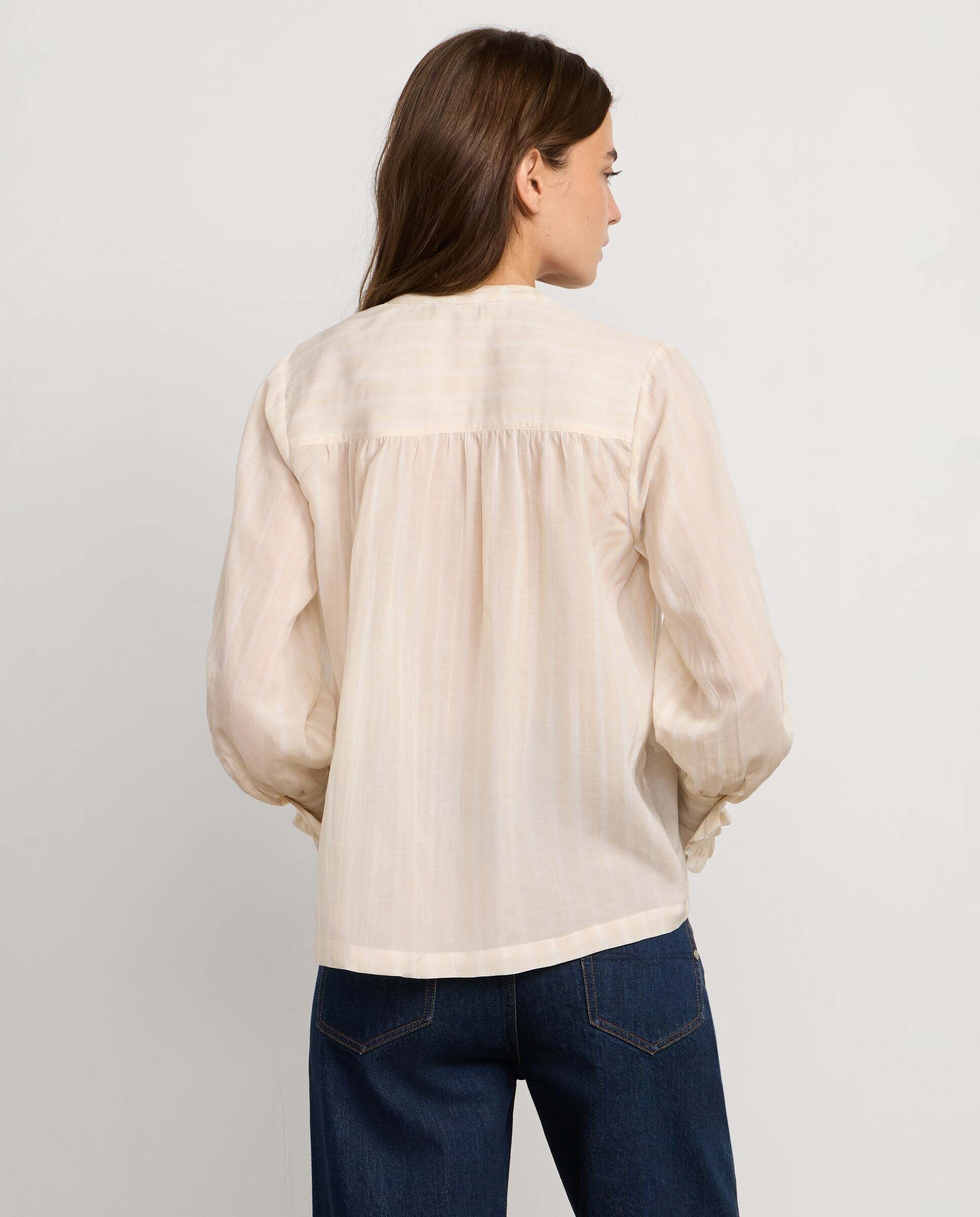 Blusa de mujer fluida de rayas - Pepe Jeans - Blanco roto Blanco roto-3