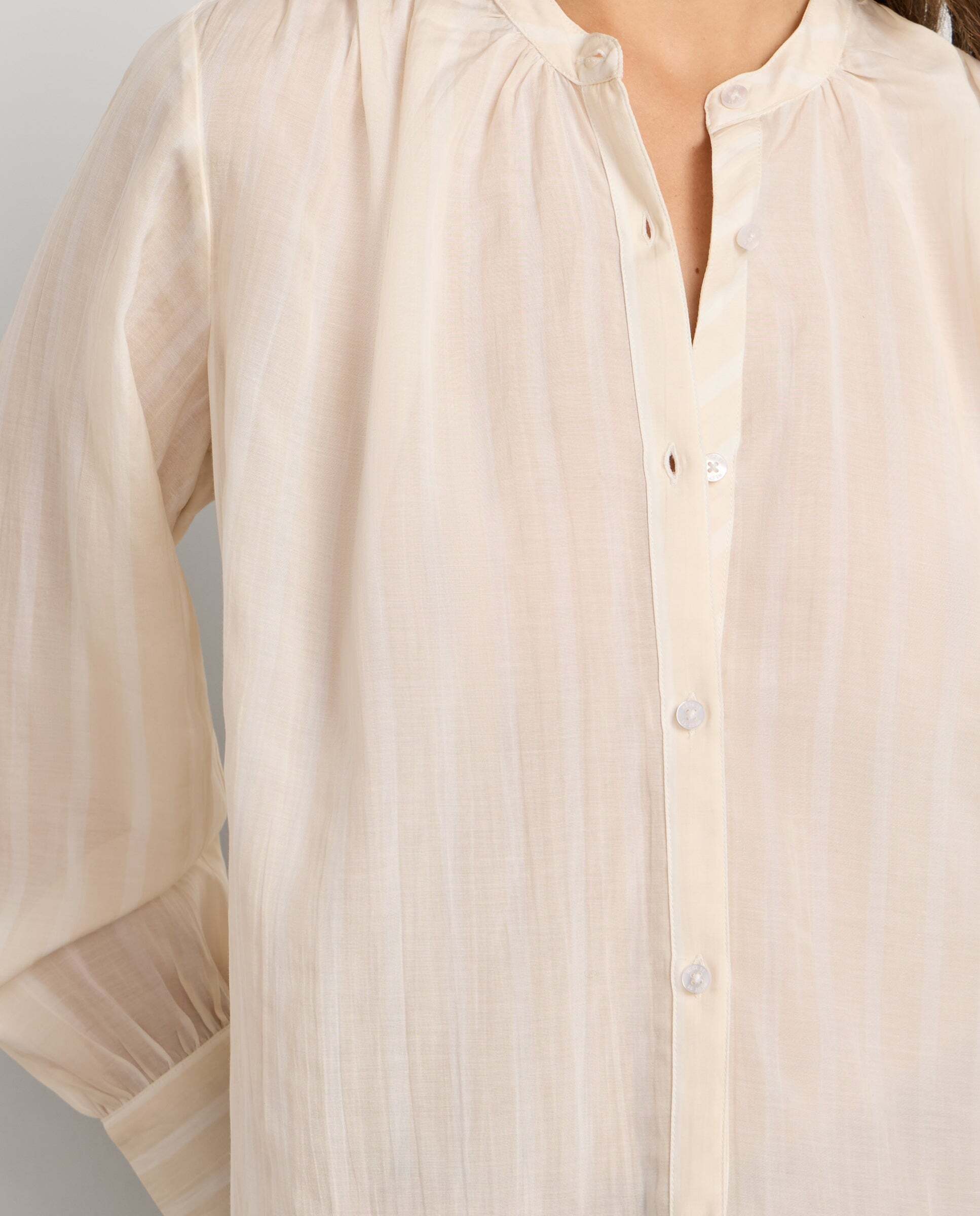 Blusa de mujer fluida de rayas - Pepe Jeans - Blanco roto Blanco roto-4