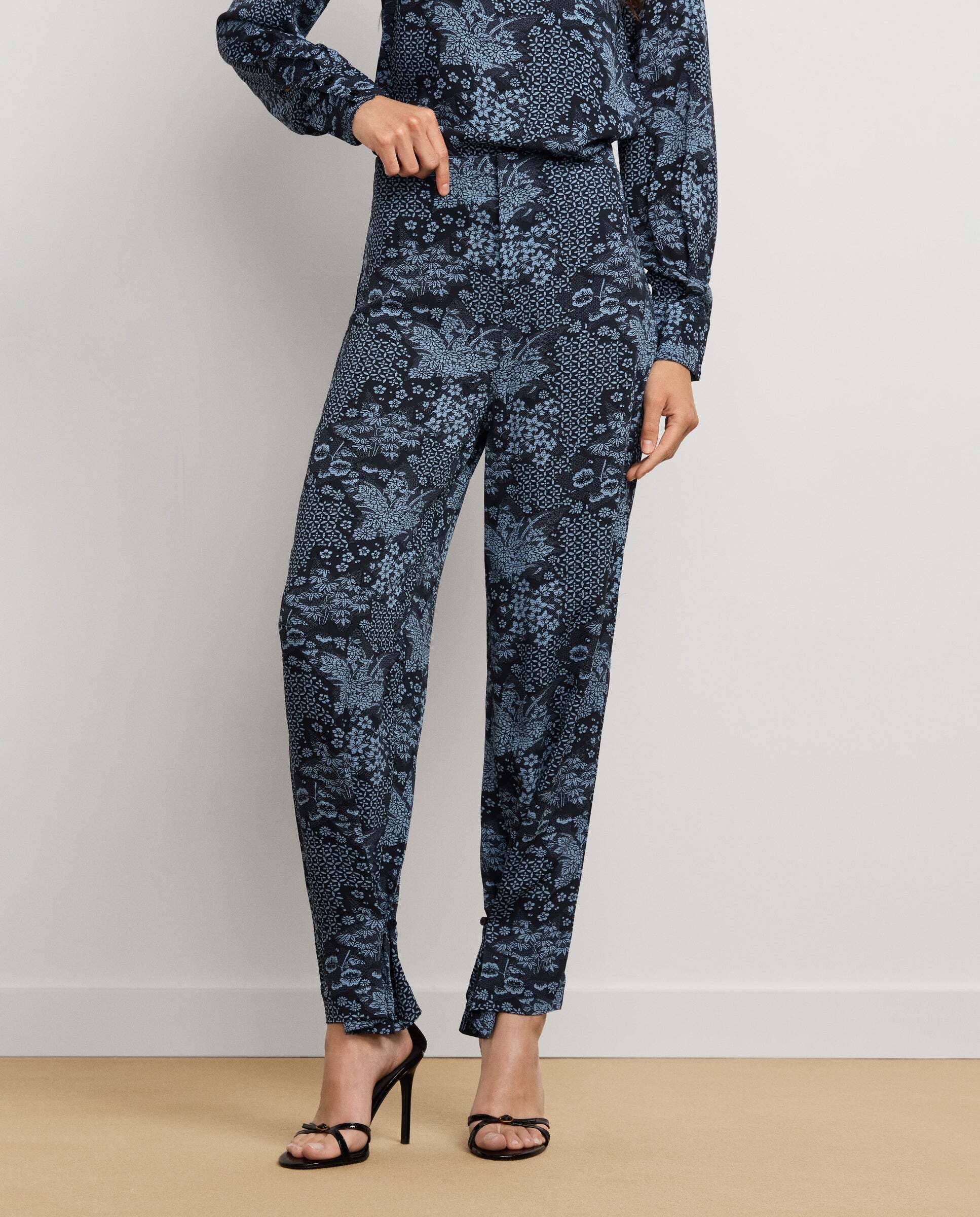 W11 jenet pant - Pepe Jeans - pantalon de mujer estampado floral fit loose - Azul Azul-2
