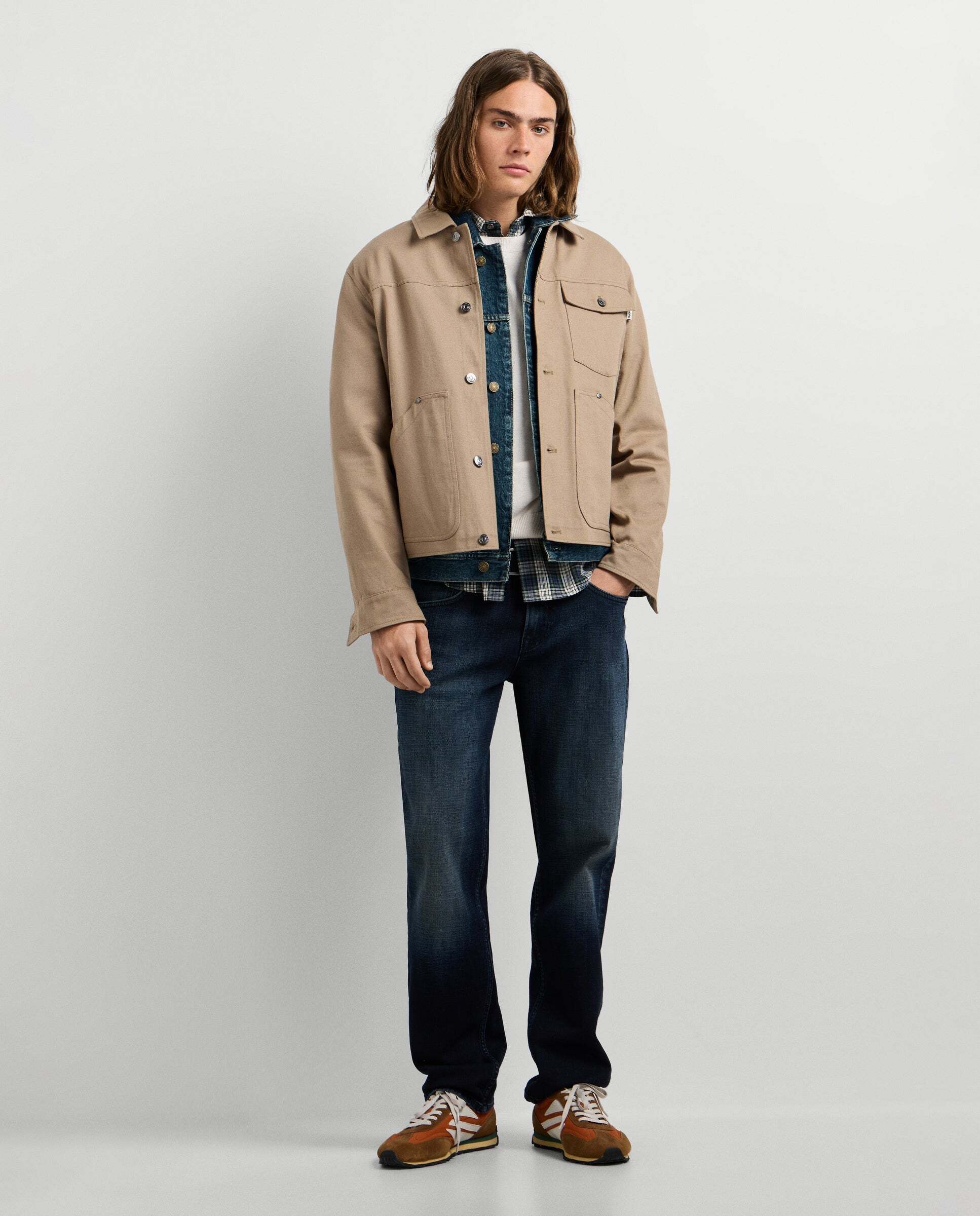 Cazadora de hombre sarga fit regular - Pepe Jeans - Natural Natural-2