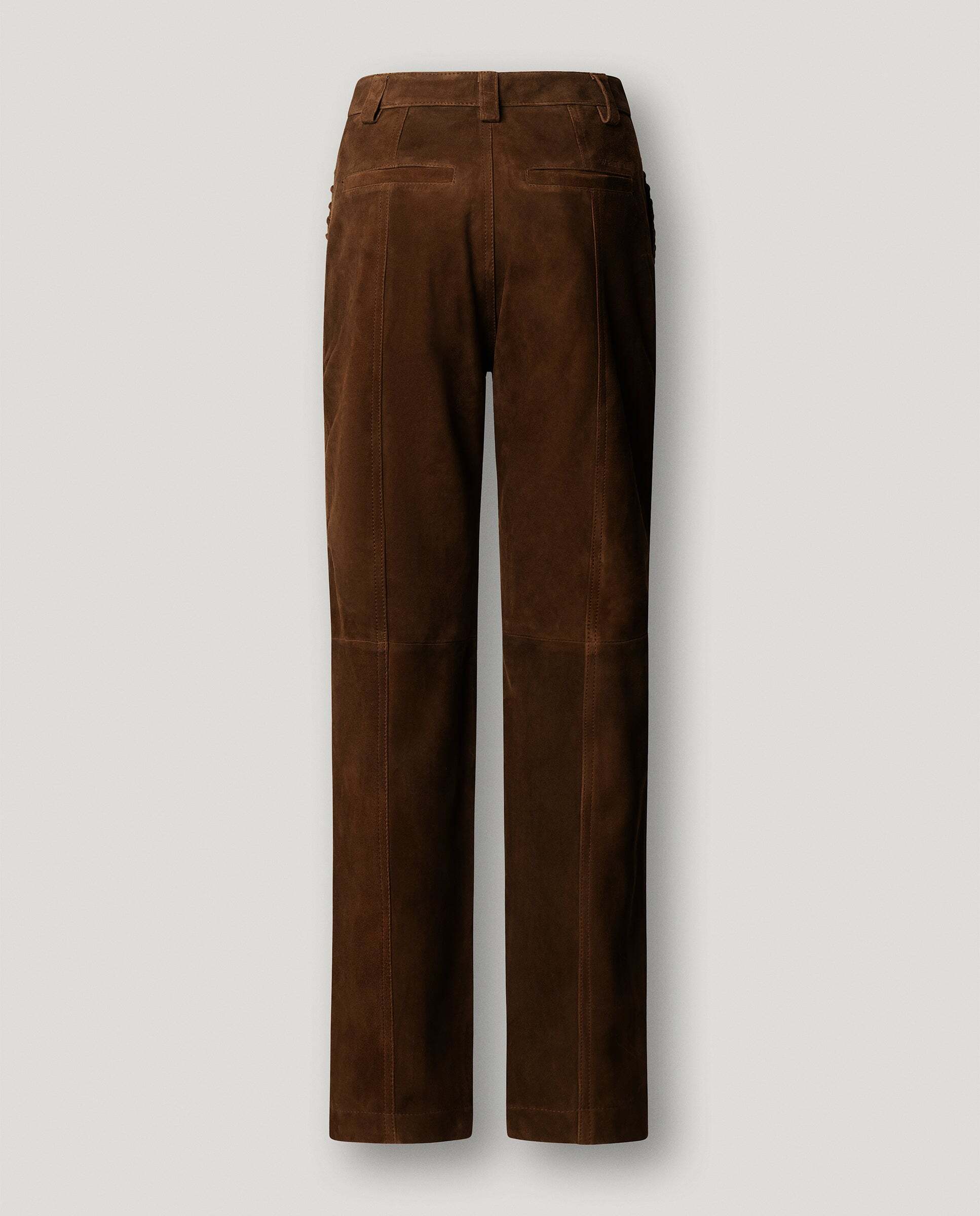 W11 koa pant - Pepe Jeans - pantalón de mujer de ante fit recto - Marrón chocolate Marrón chocolate-5