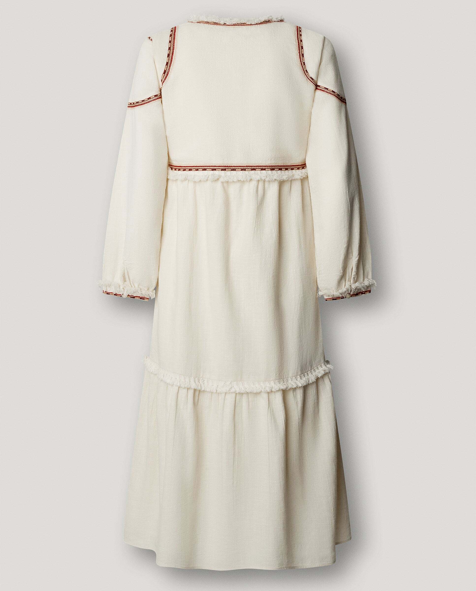 Vestido de mujer midi cuello pico - Pepe Jeans - Blanco roto Blanco roto-5
