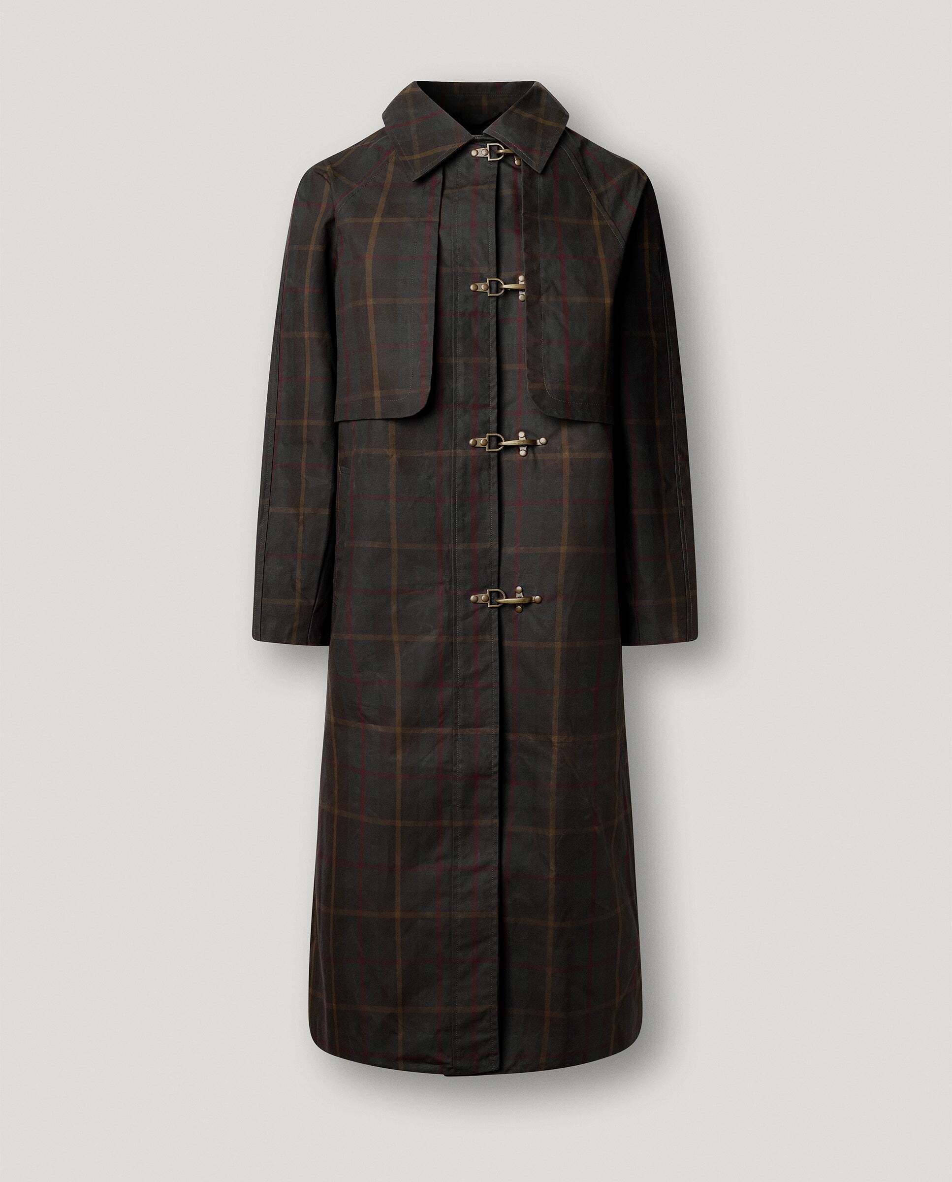 Gabardina de mujer larga de cuadros - Pepe Jeans - Verde Verde-6
