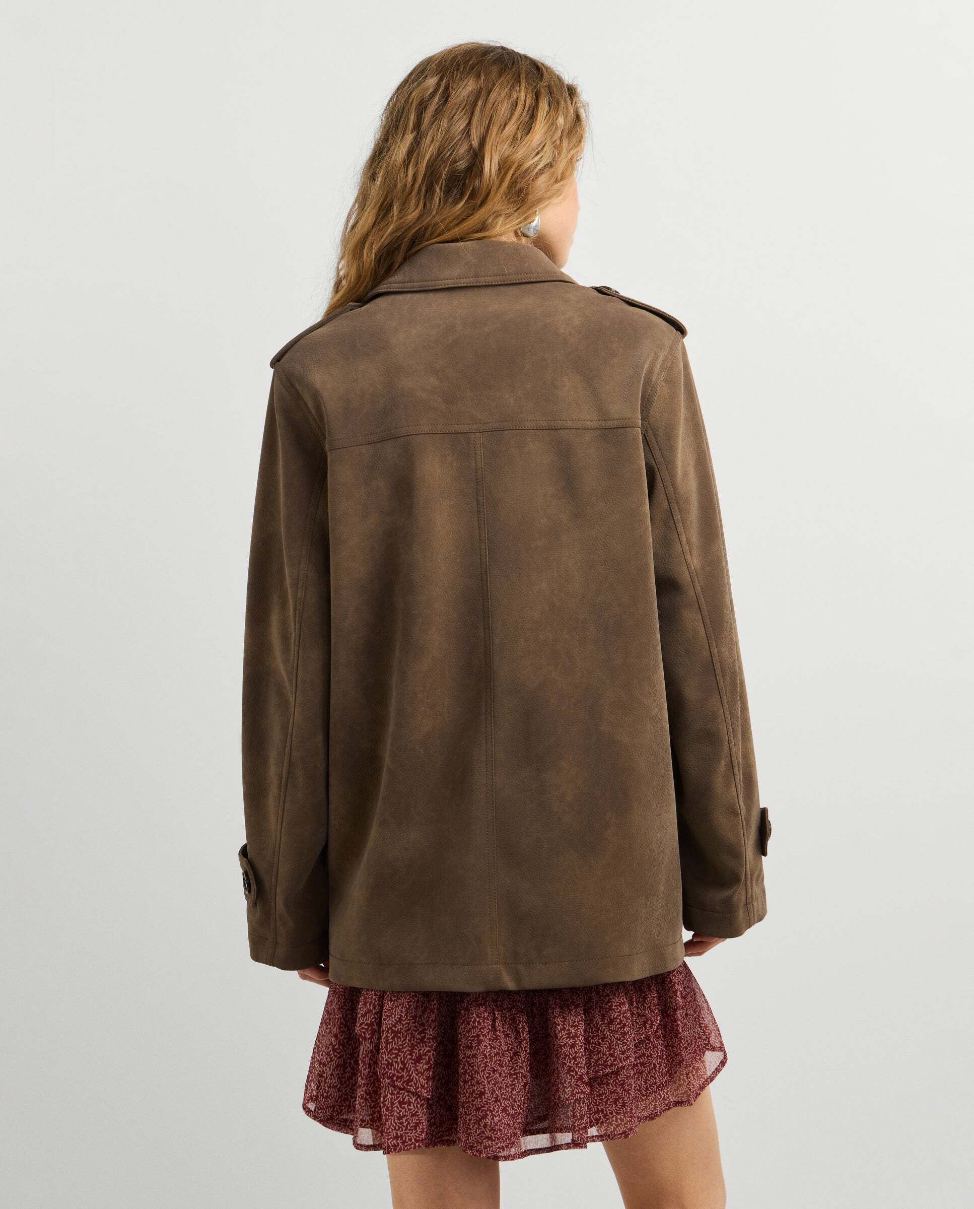 Chaqueta de mujer efecto ante - Pepe Jeans - Marrón chocolate Marrón chocolate-3