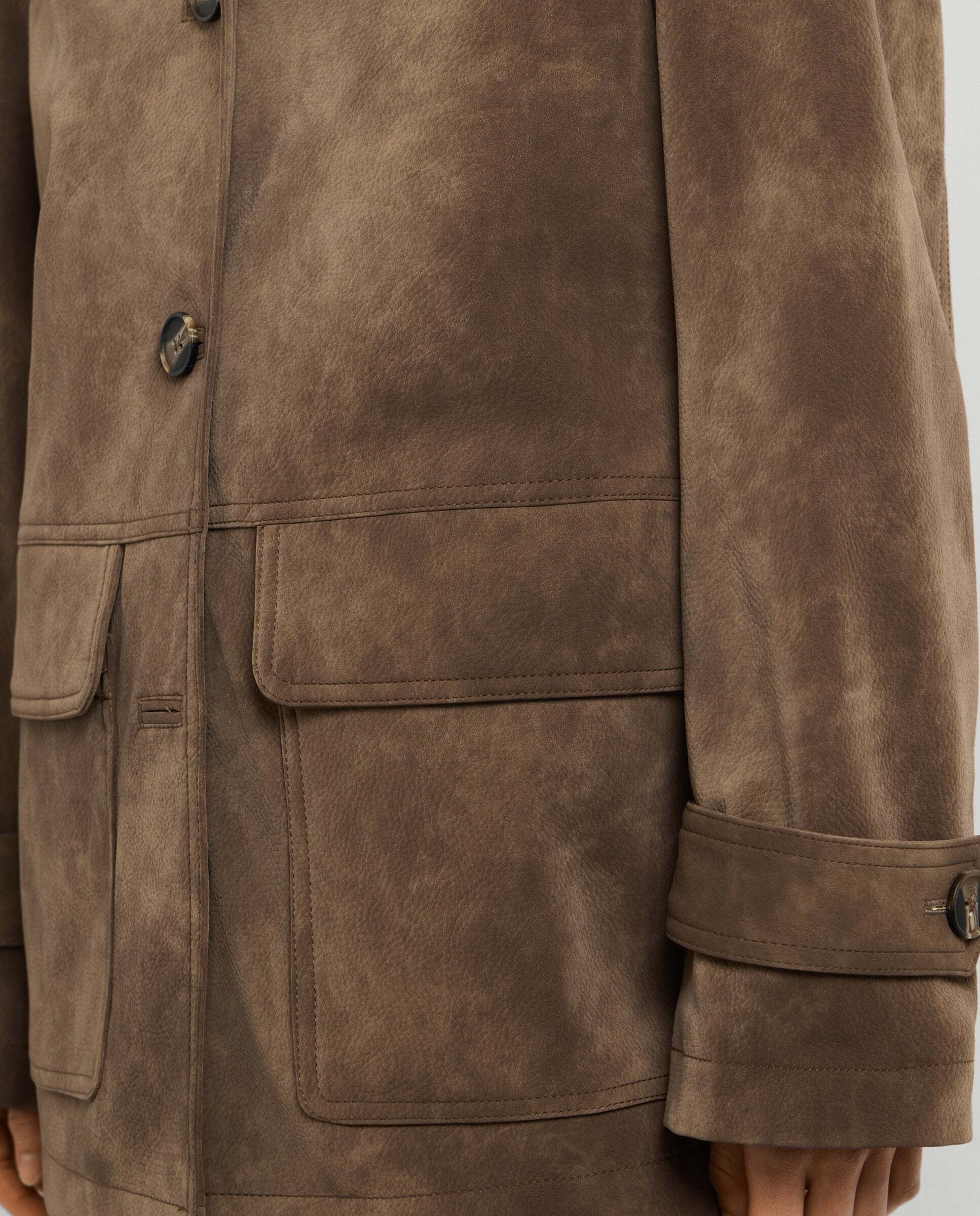 Chaqueta de mujer efecto ante - Pepe Jeans - Marrón chocolate Marrón chocolate-4