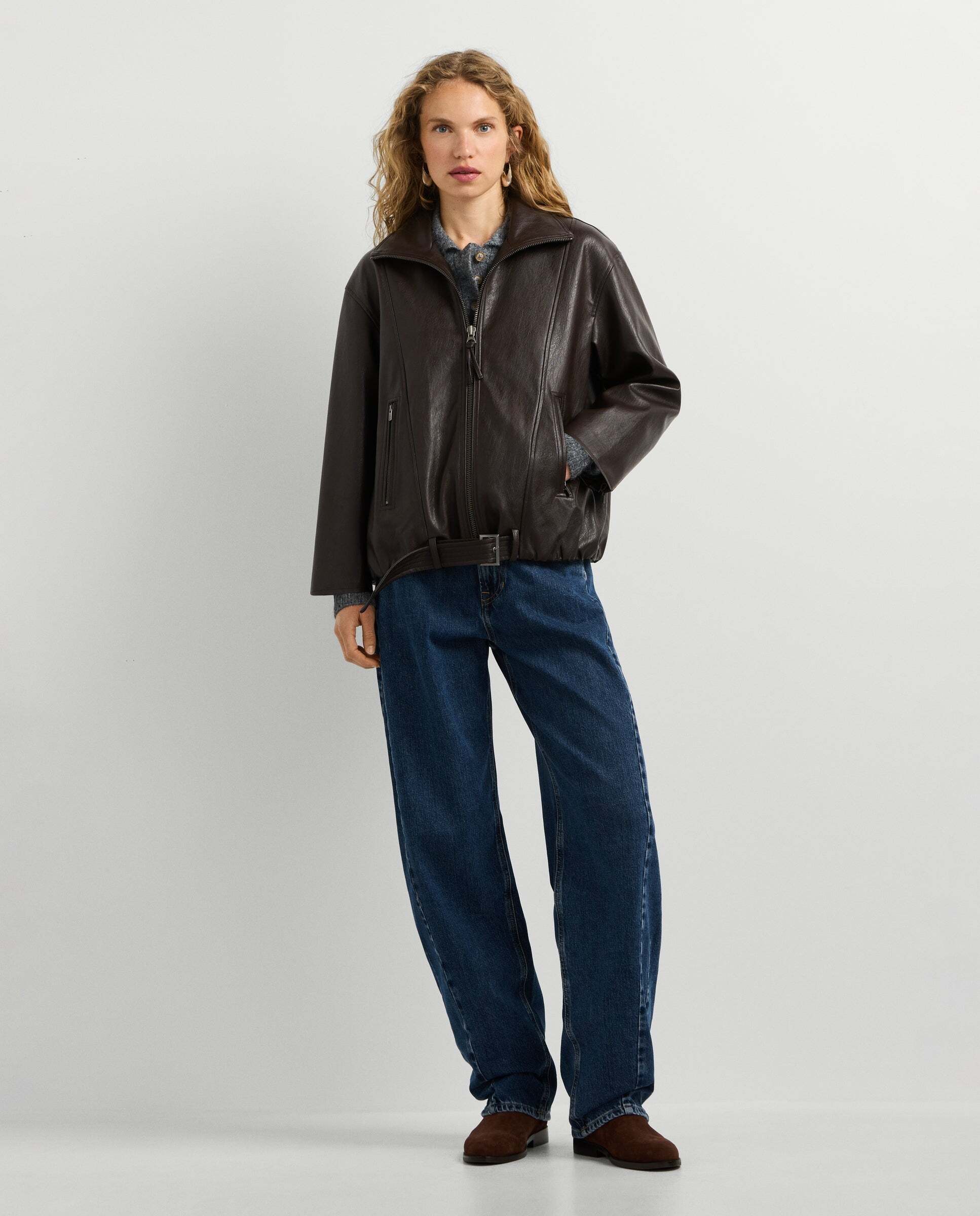 Cazadora de mujer efecto piel - Pepe Jeans - Marrón Marrón-2