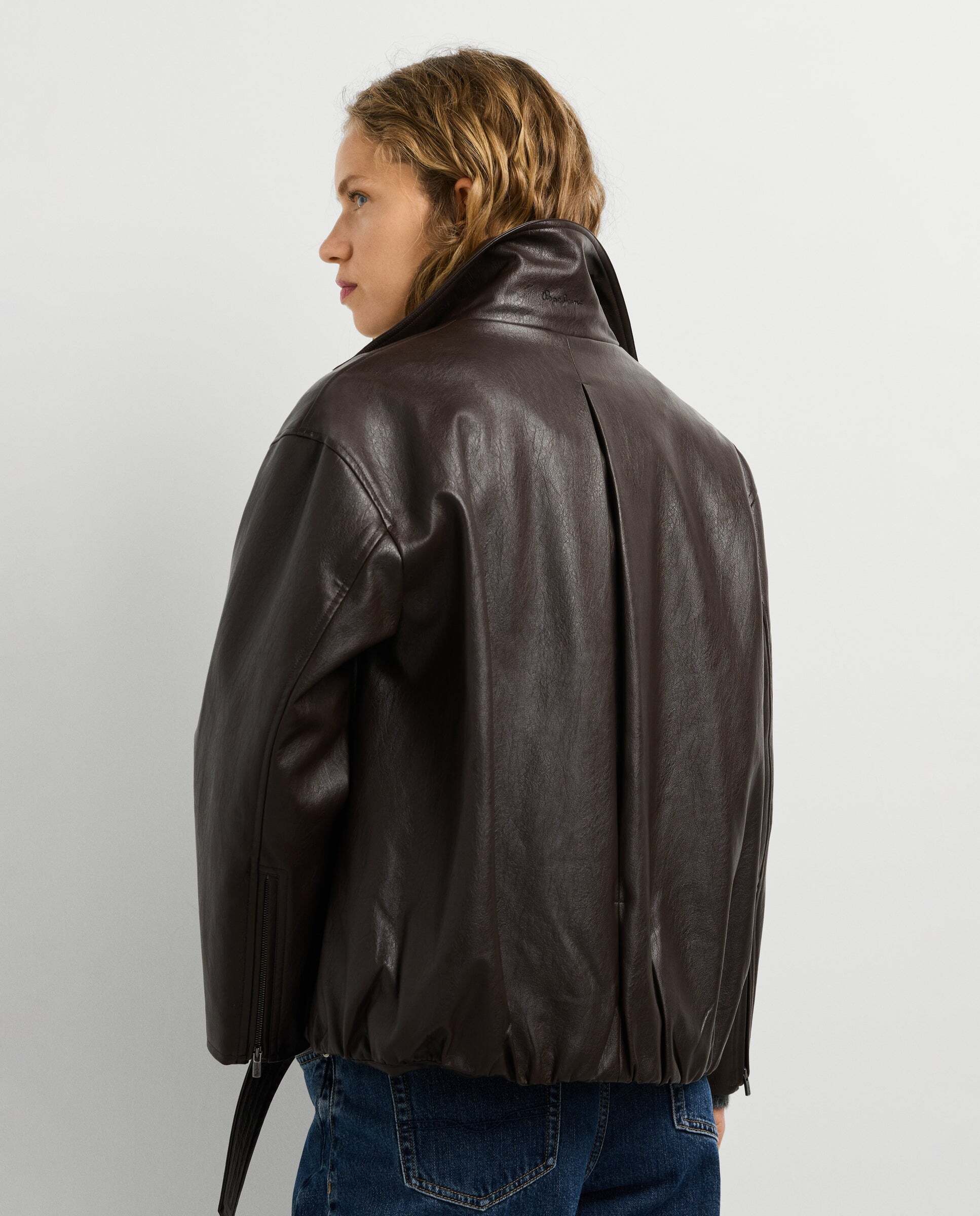 Cazadora de mujer efecto piel - Pepe Jeans - Marrón Marrón-3