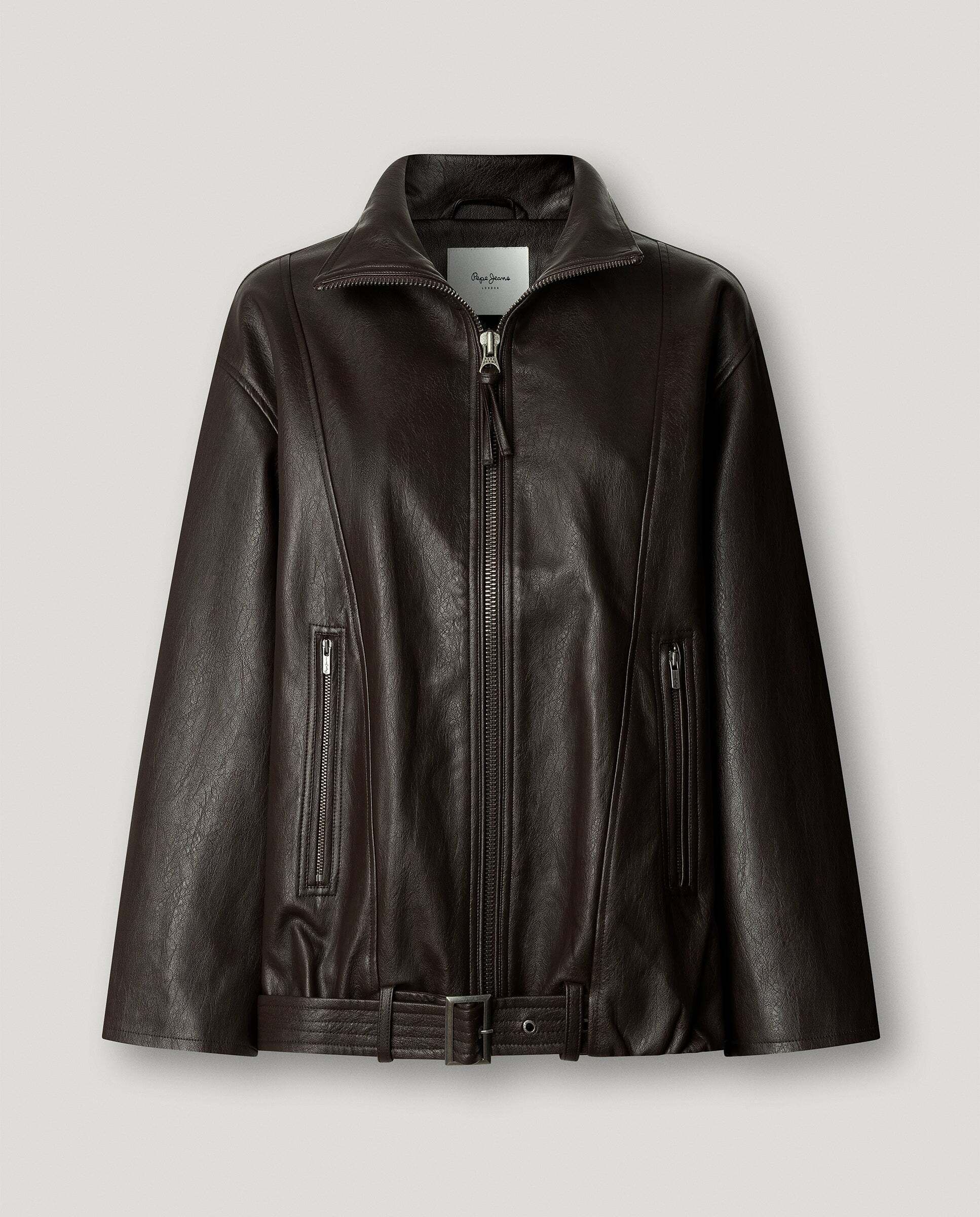 Cazadora de mujer efecto piel - Pepe Jeans - Marrón Marrón-6